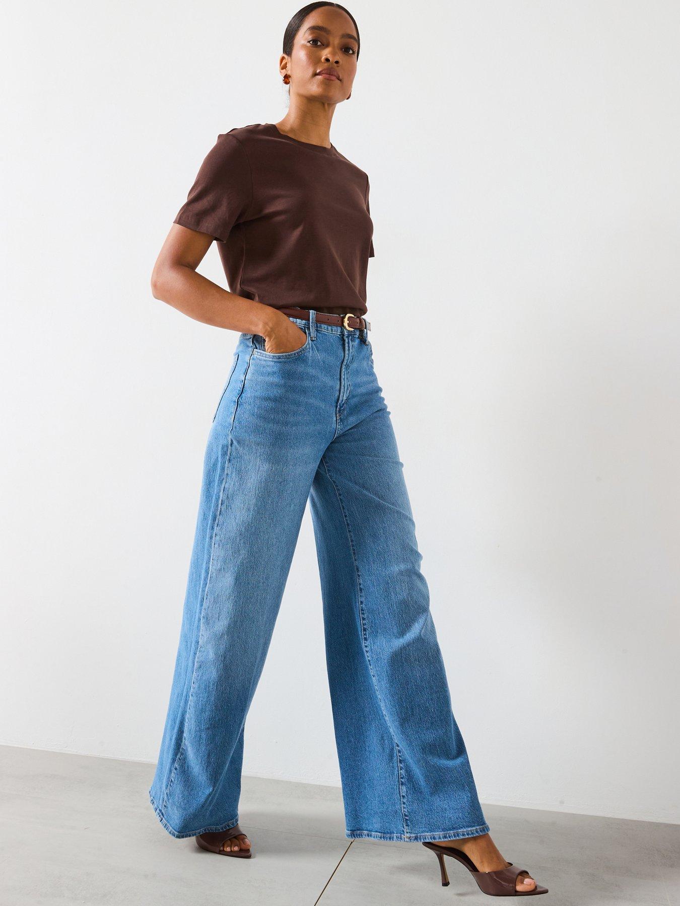 Mango Wide Leg Jeans - Blue