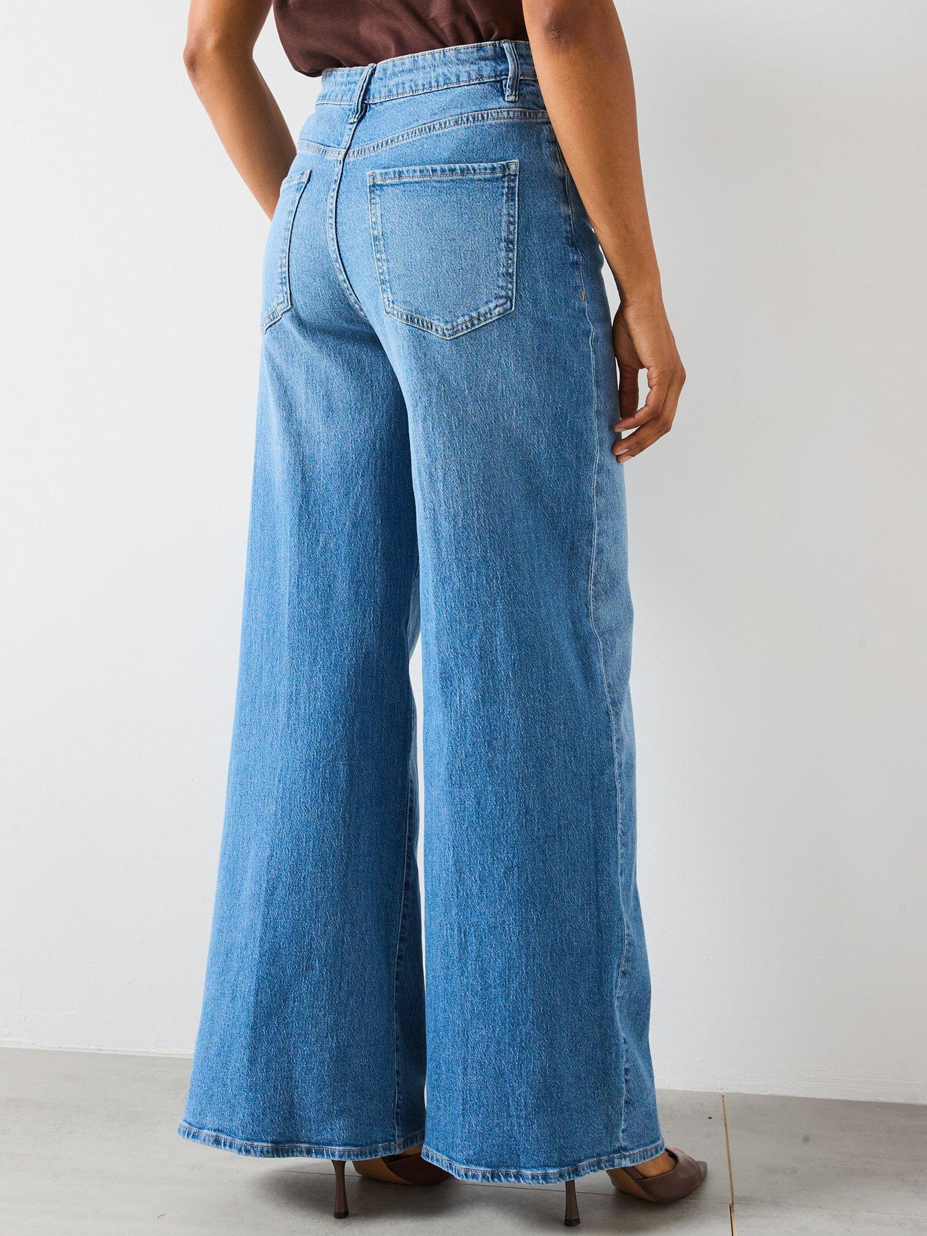 Image 2 of 5 of Mango Wide Leg Jeans - Blue