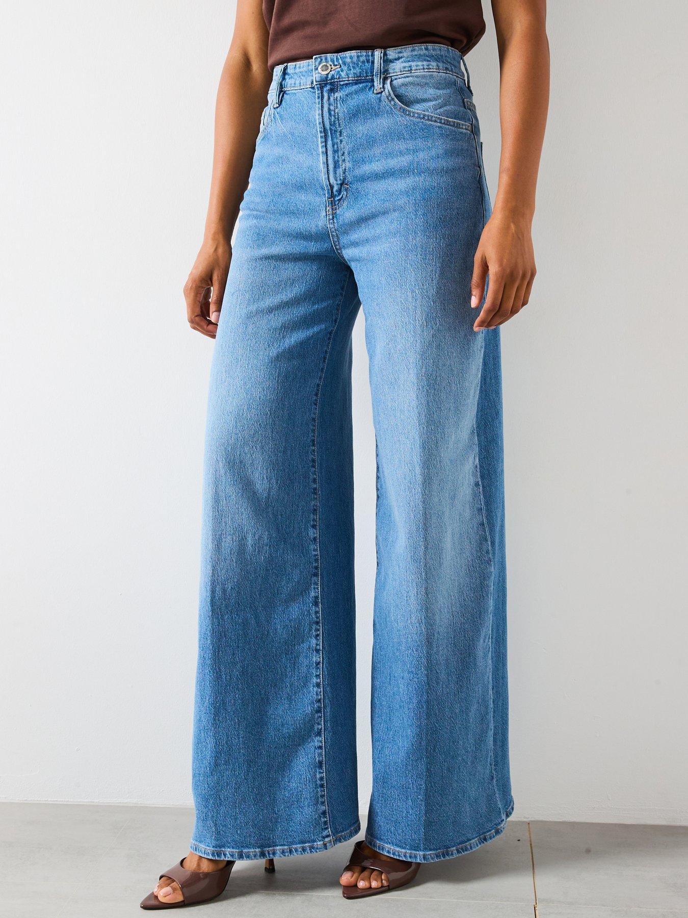 Image 4 of 5 of Mango Wide Leg Jeans - Blue