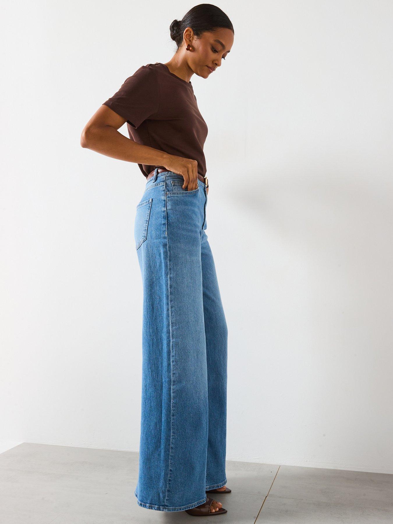 Image 5 of 5 of Mango Wide Leg Jeans - Blue