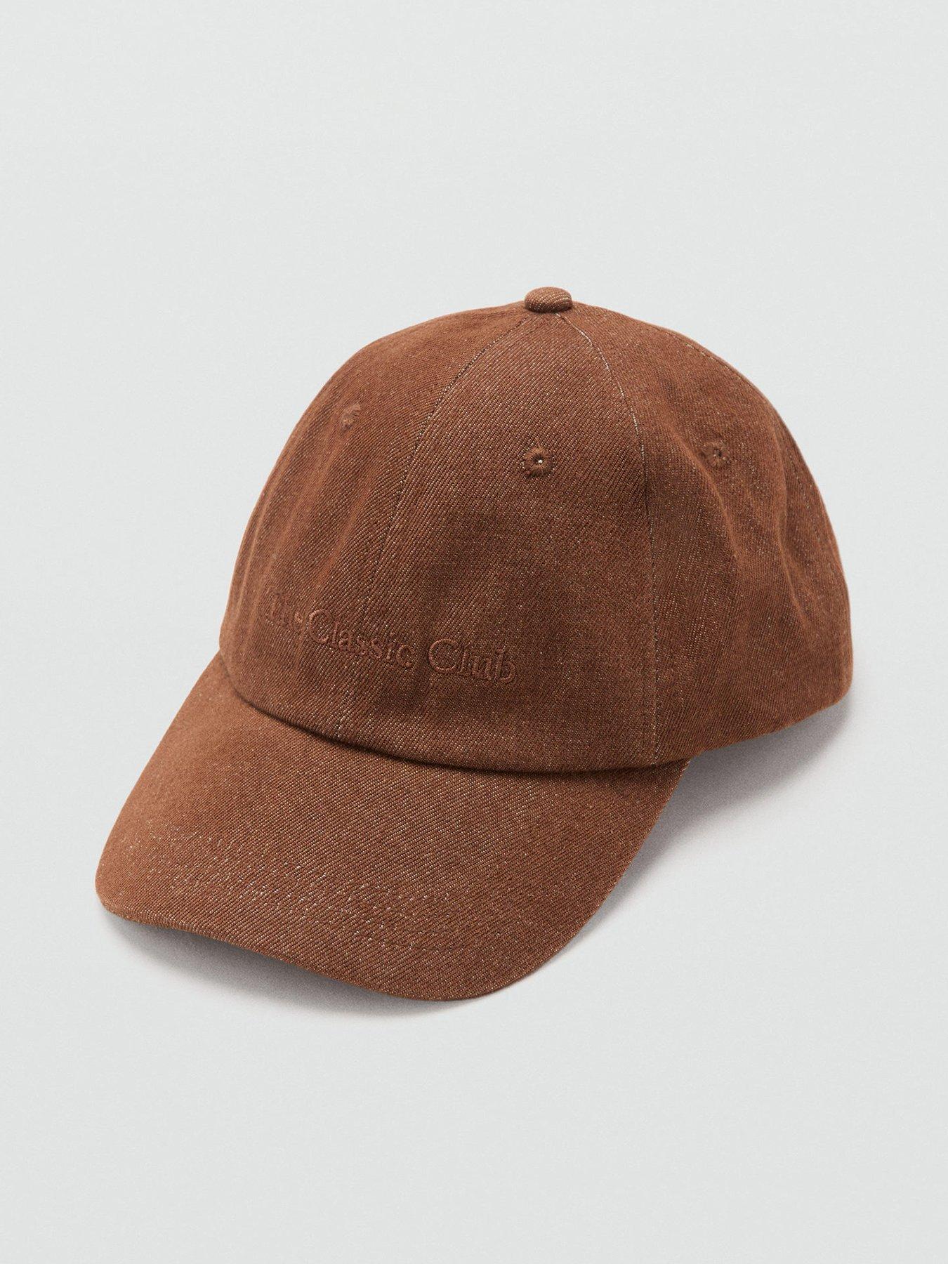 Mango Cotton Cap With Embroidered Slogan