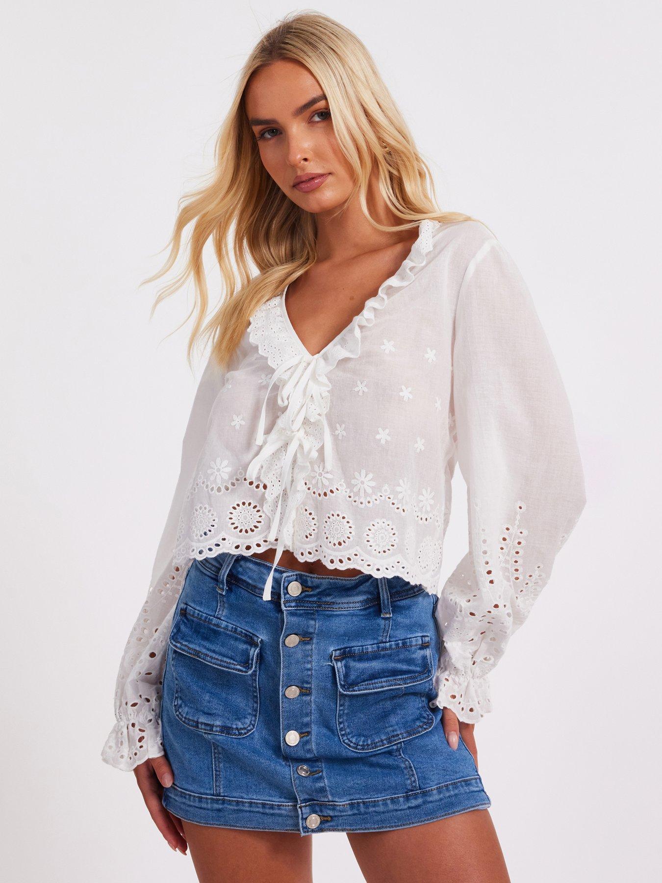 undefined White Embroidered Blouse