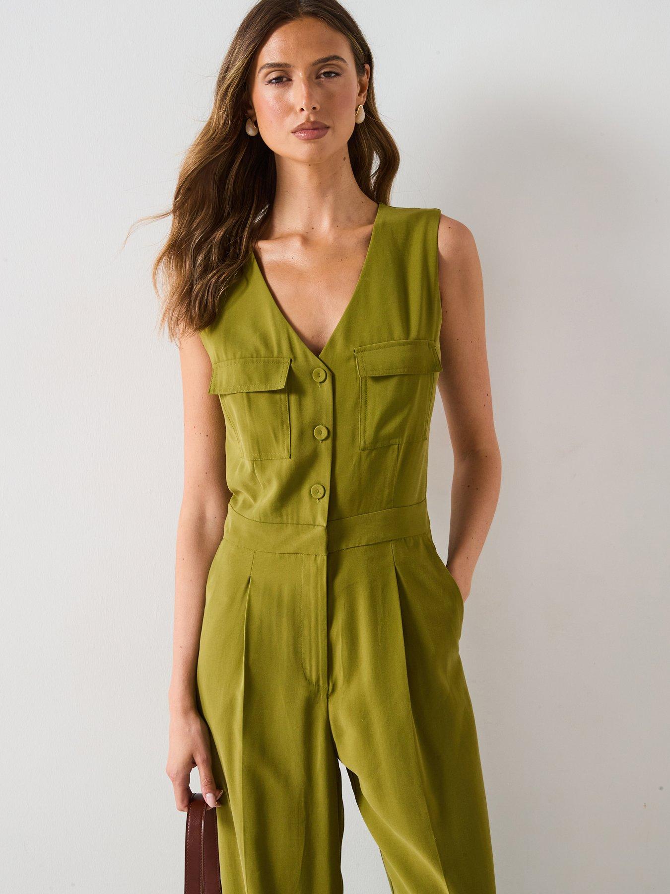 undefined Long Chest Pocket Jumpsuit