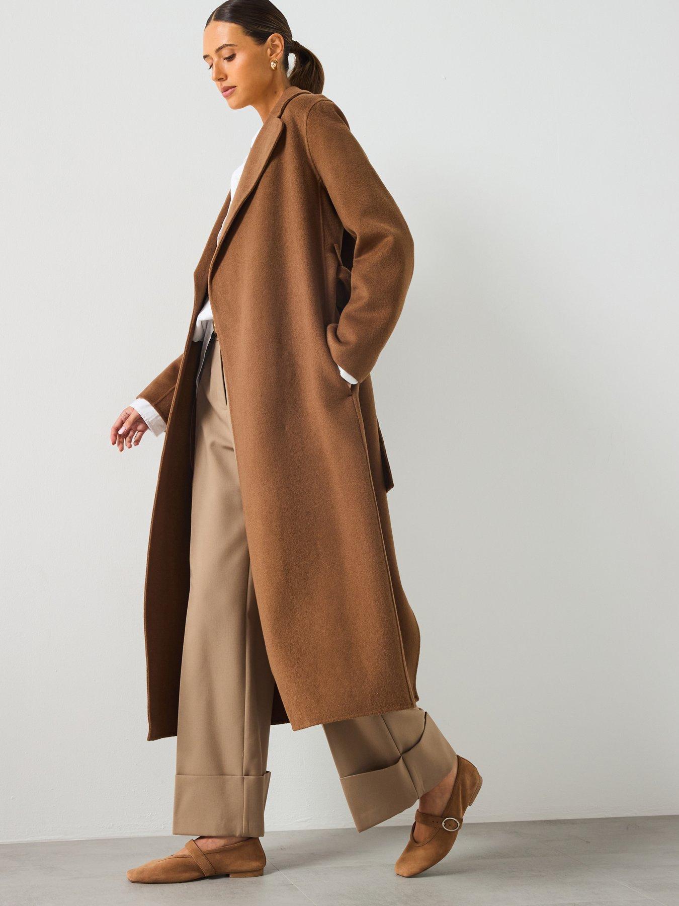 Image 1 of 6 of Mango Oversized Duster Coat - Tan
