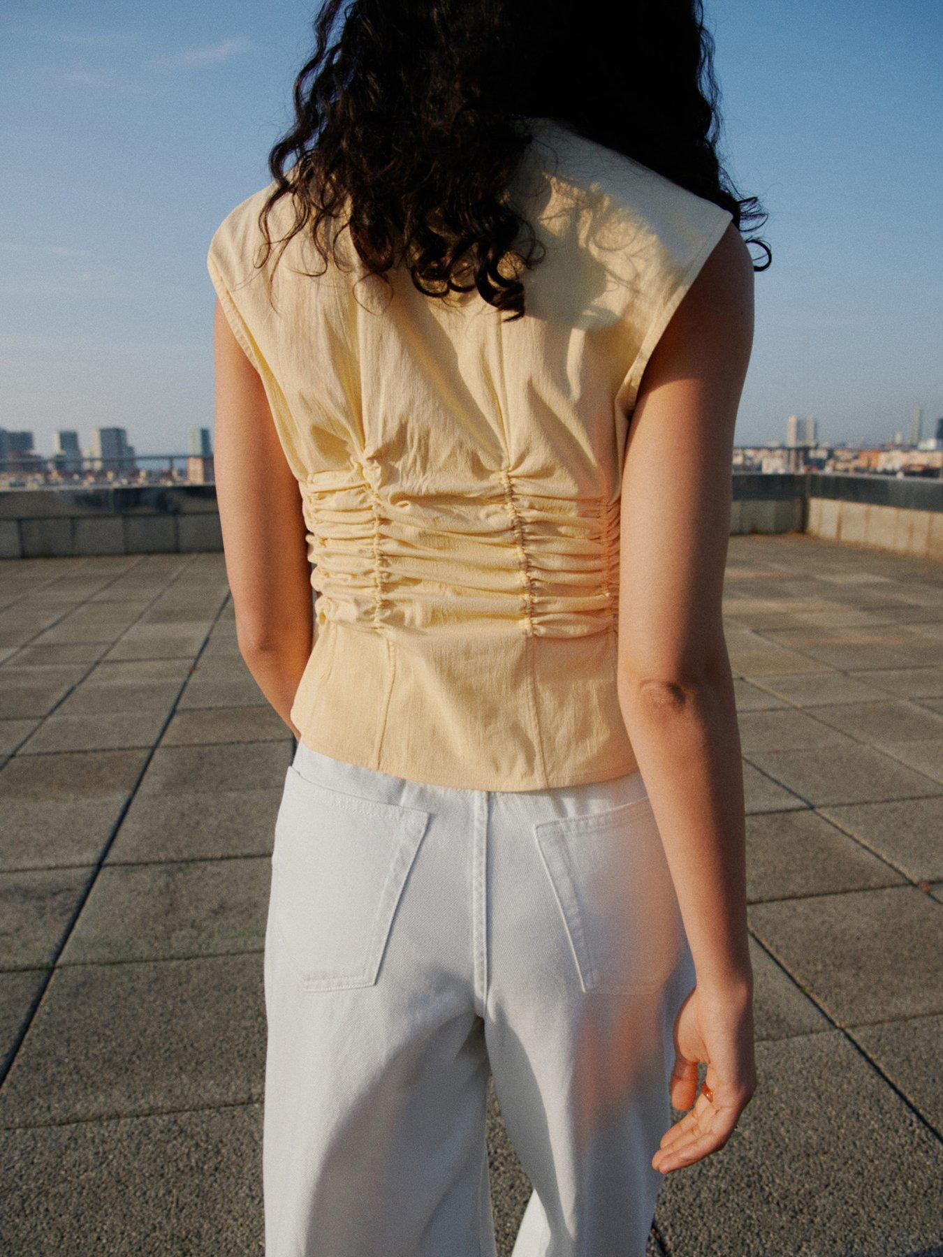 Image 2 of 6 of Mango Gathered Cotton Blouse