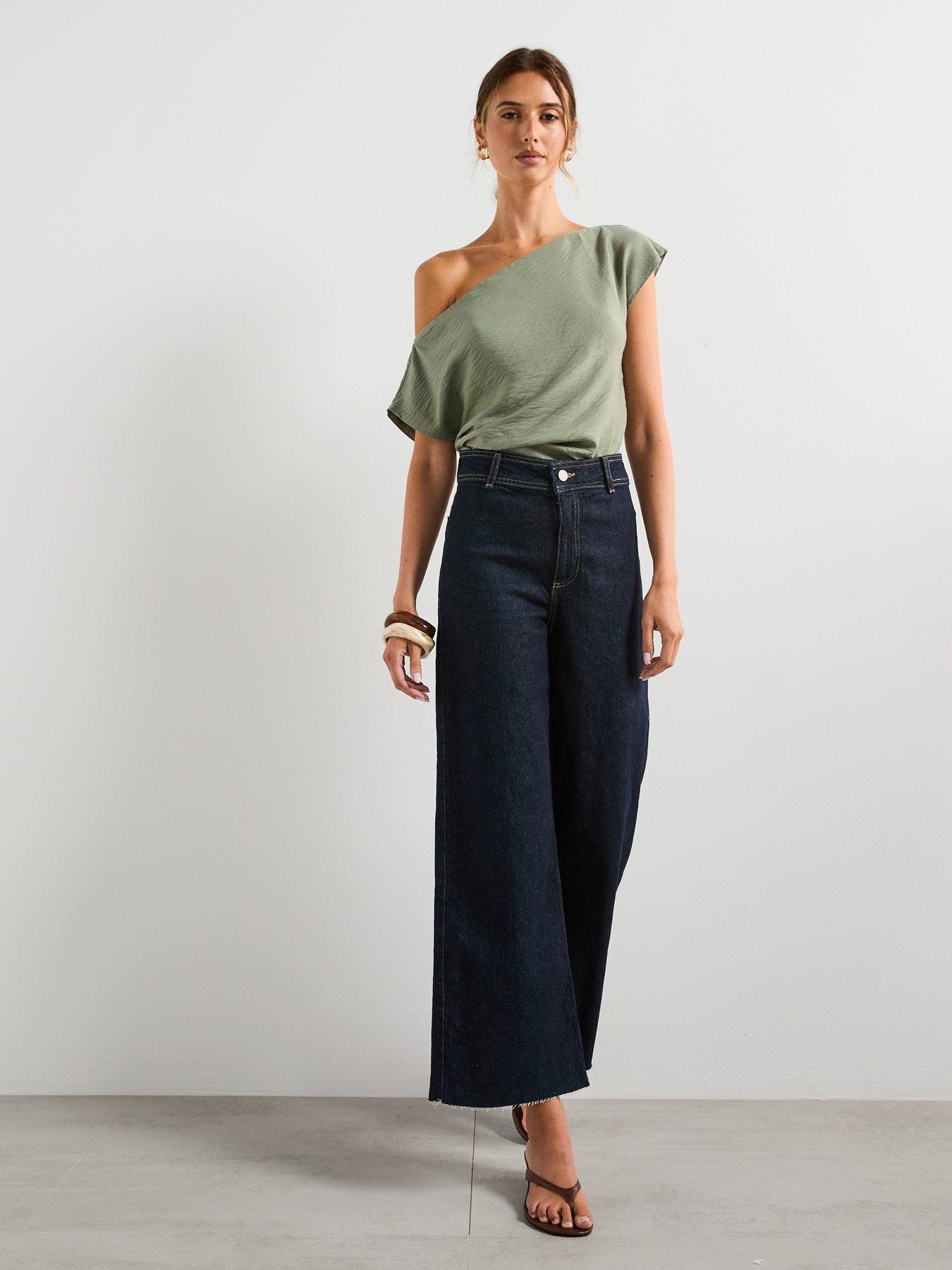 Image 3 of 6 of Mango Modal Blouse with Asymmetrical Collar - Blue
