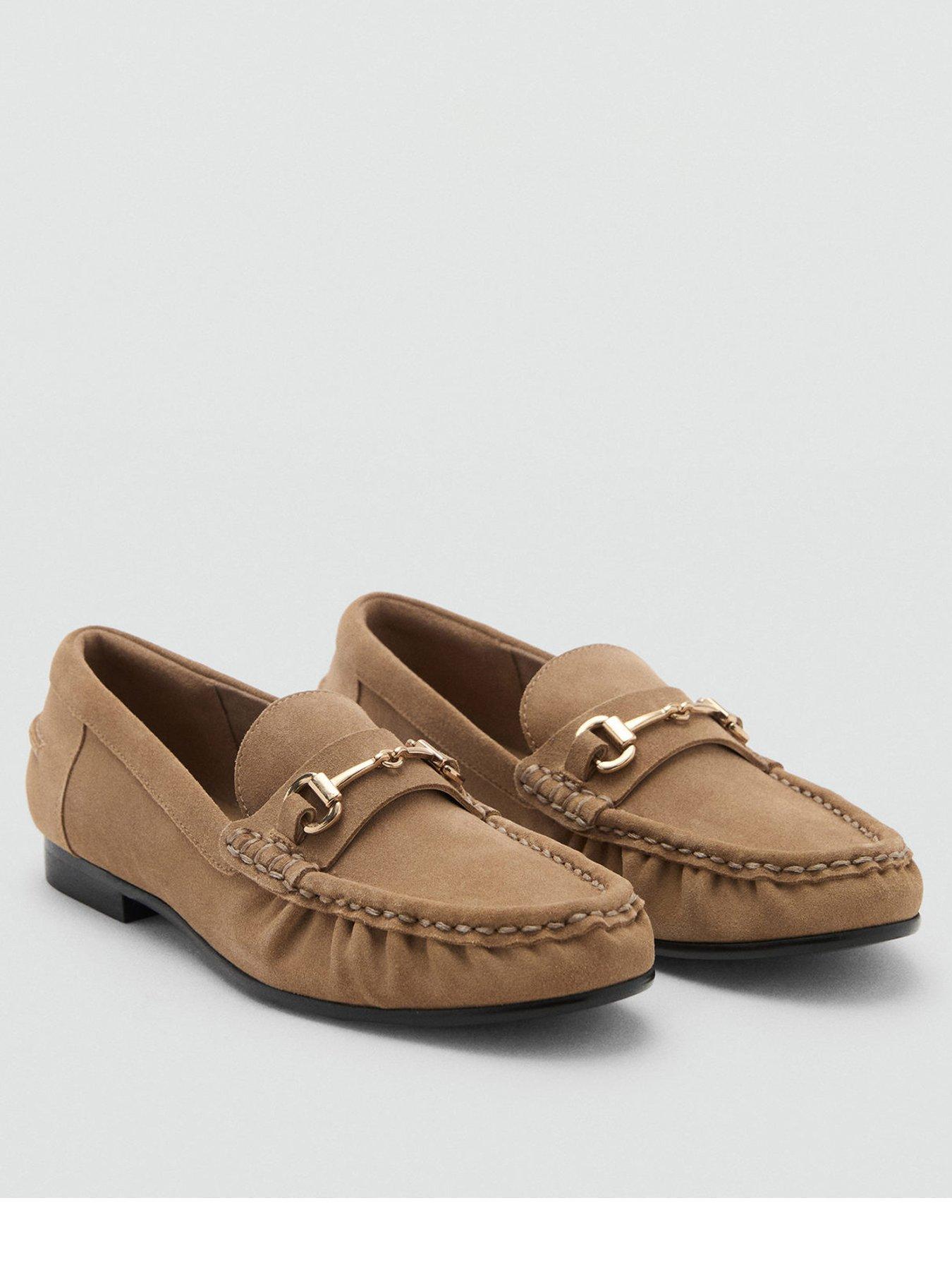 undefined Suede Buckle Loafers - Brown