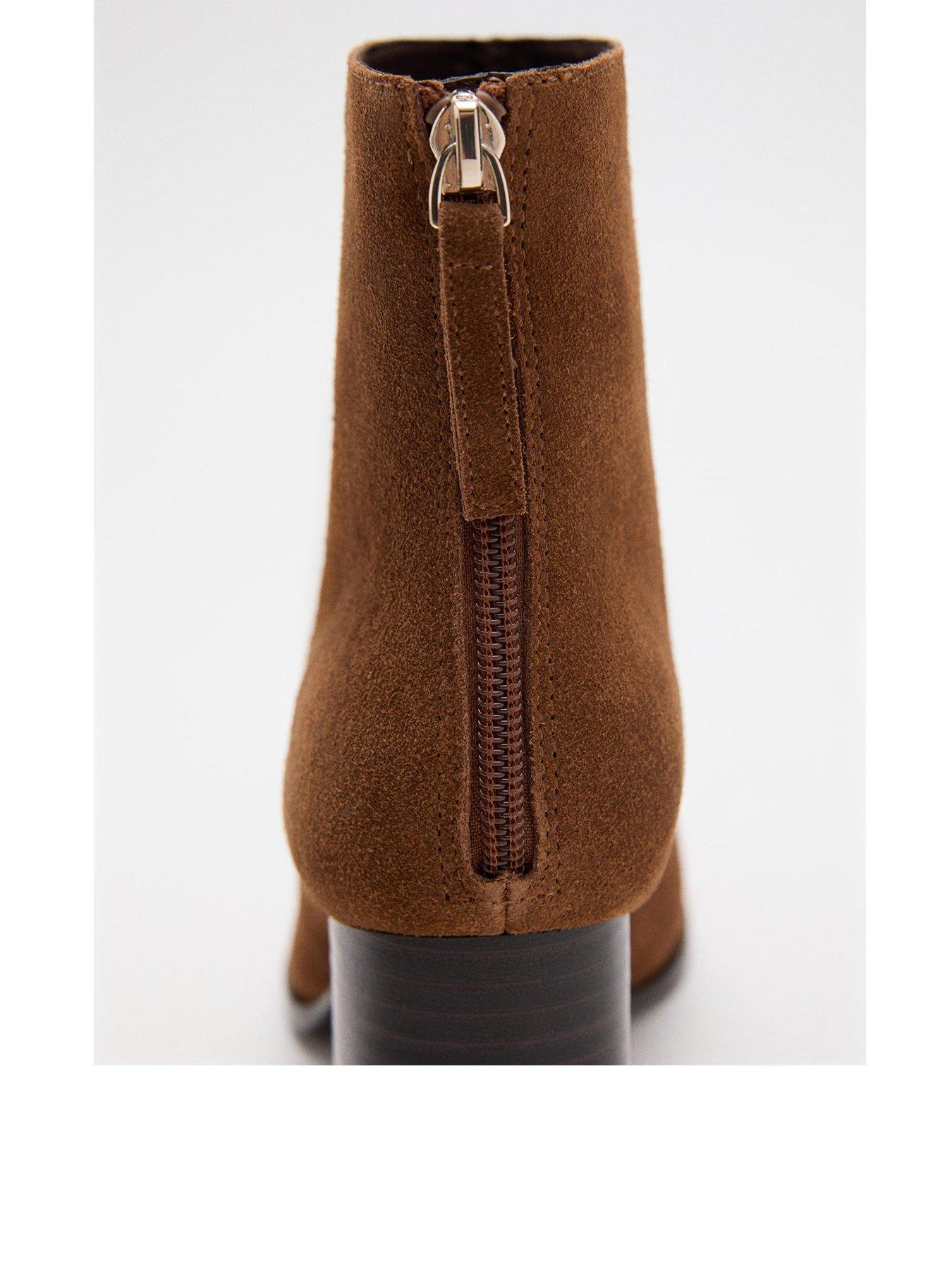 Image 2 of 4 of Mango Suede Ankle Boots - Brown