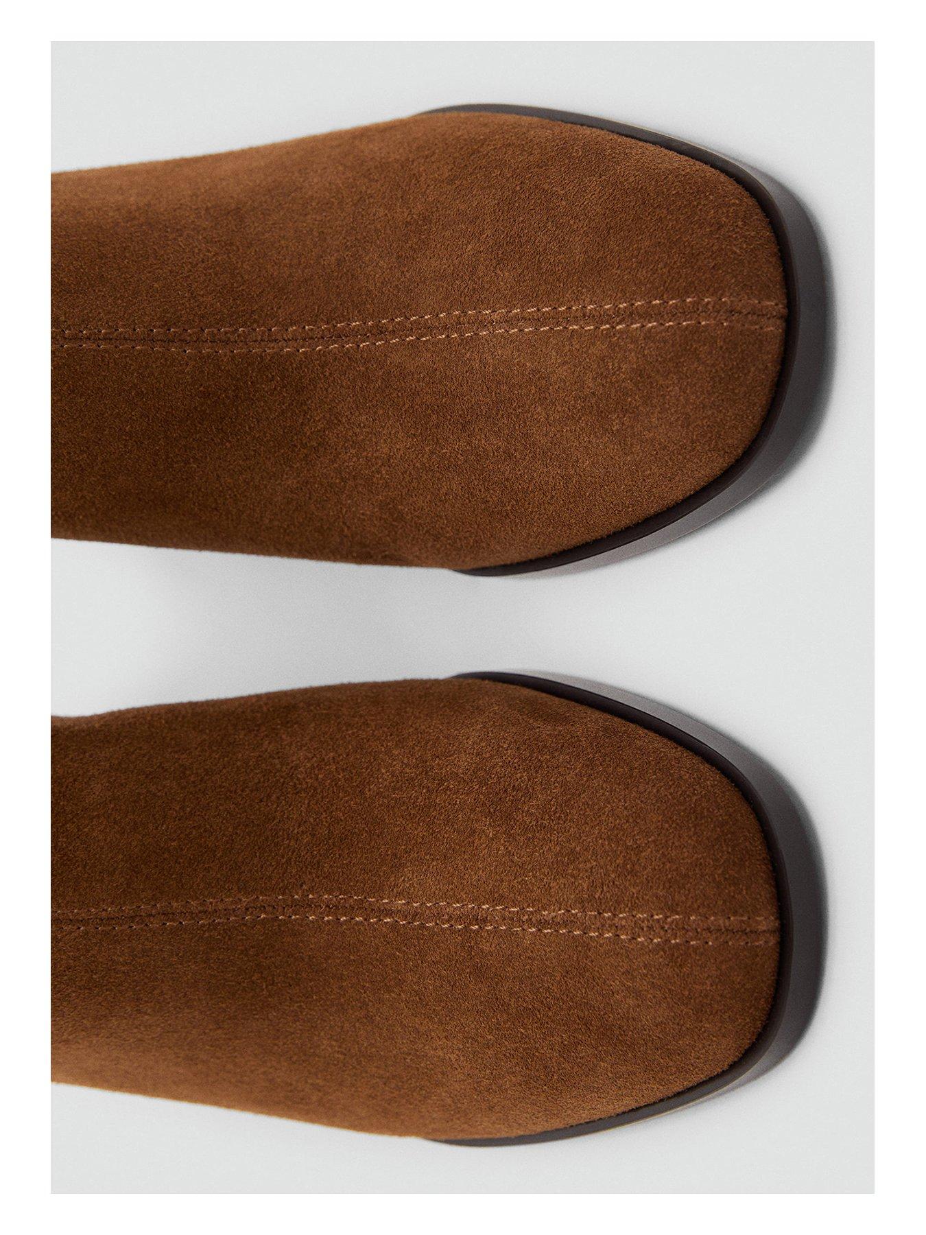 Image 3 of 4 of Mango Suede Ankle Boots - Brown