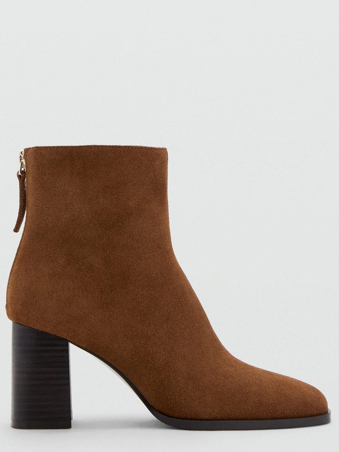 Image 4 of 4 of Mango Suede Ankle Boots - Brown