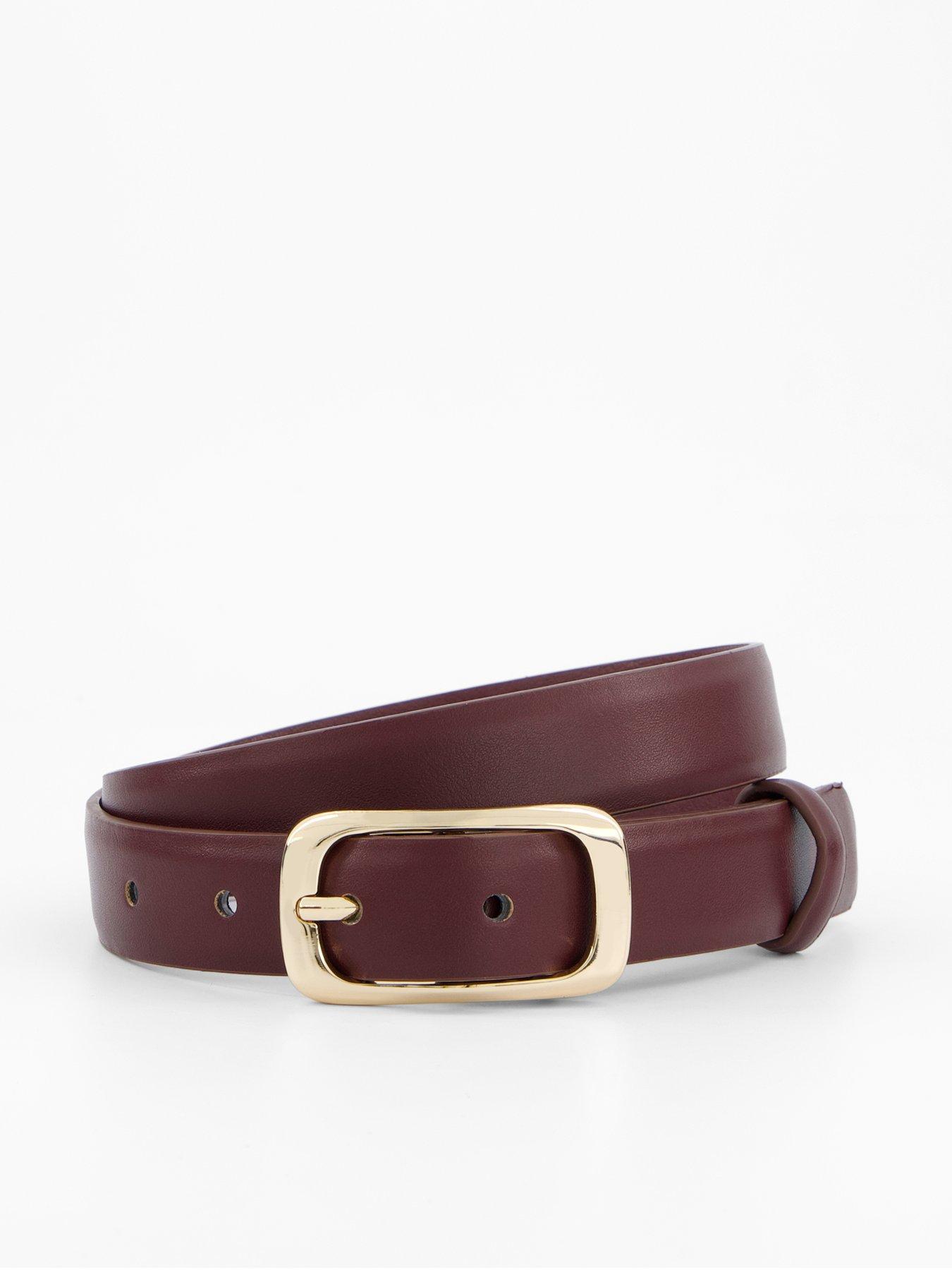 undefined Rectangular Buckle Belt - Red