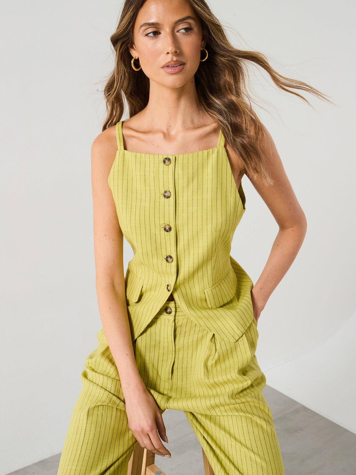 undefined Buttons Striped Top