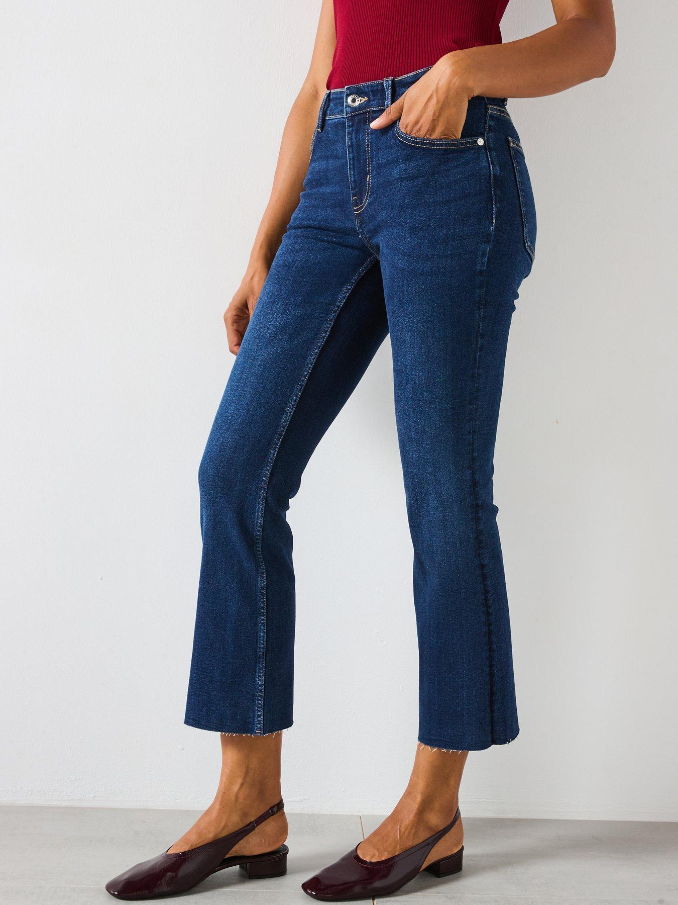 Mango Sienna Flared Cropped Jeans Blue Very