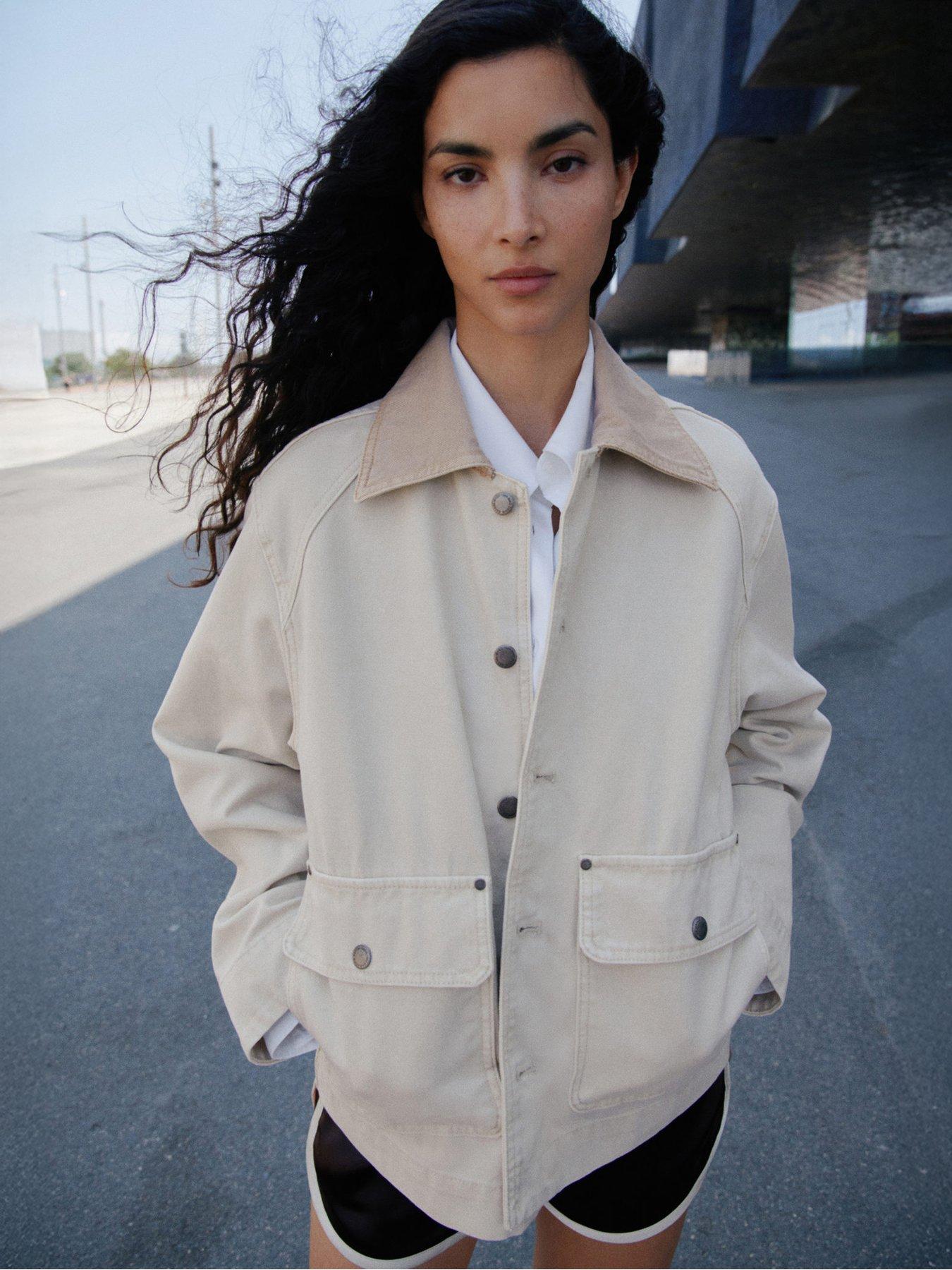 undefined Denim Parka With Contrasting Collar