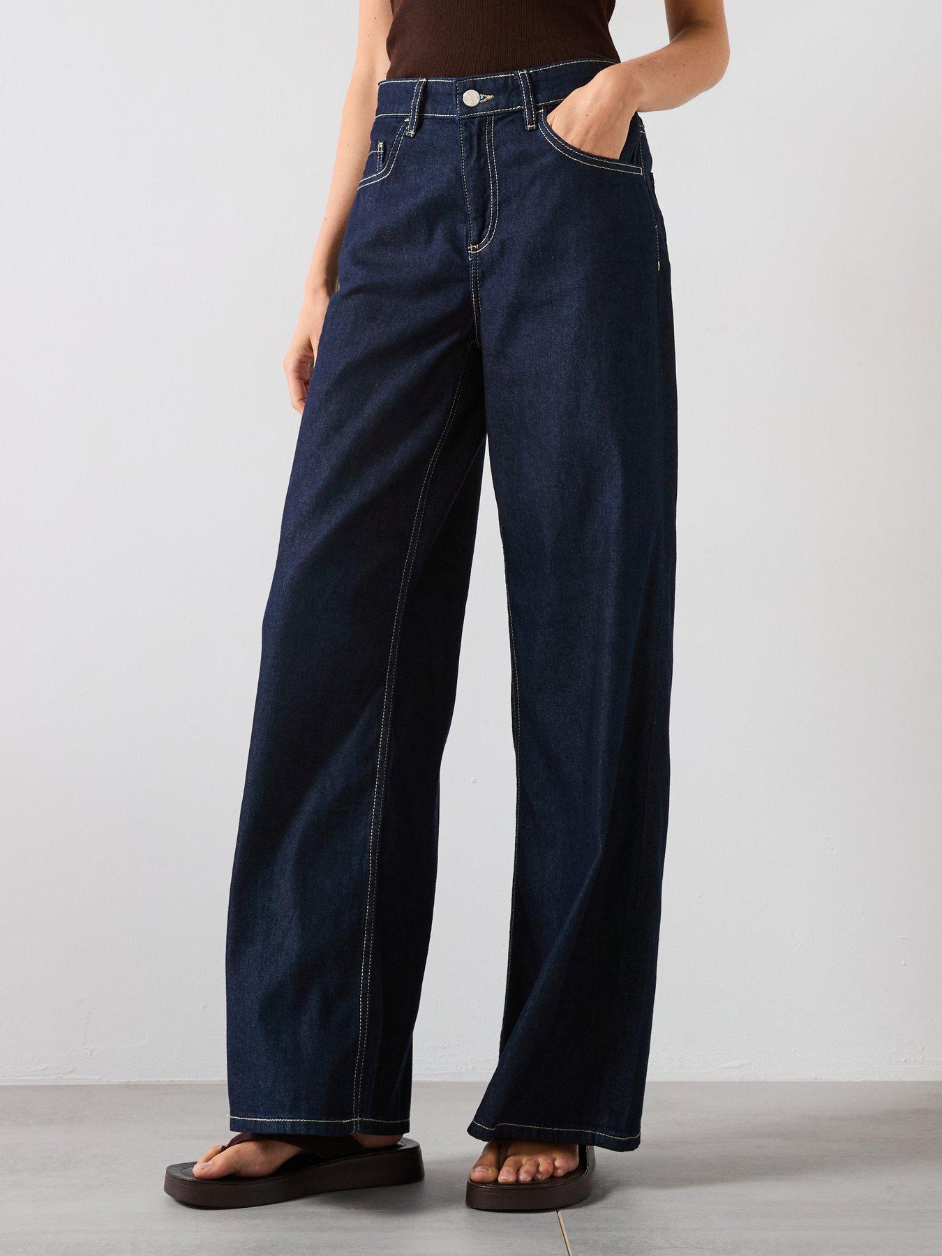 Mango Low Waist Wide leg Jeans Blue Very