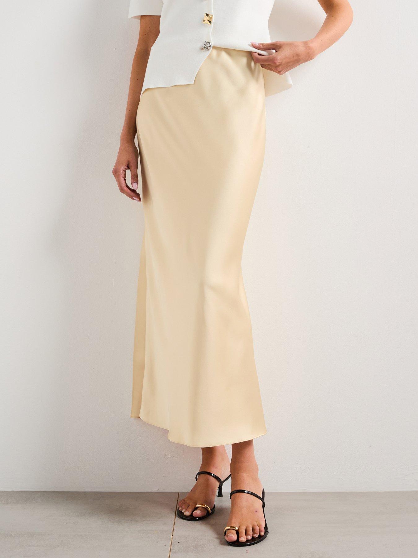 mango-midi-satin-skirt-yellow