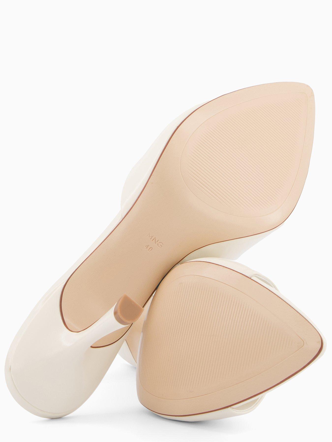 Image 4 of 7 of Mango Pointed Heel Sandals - White