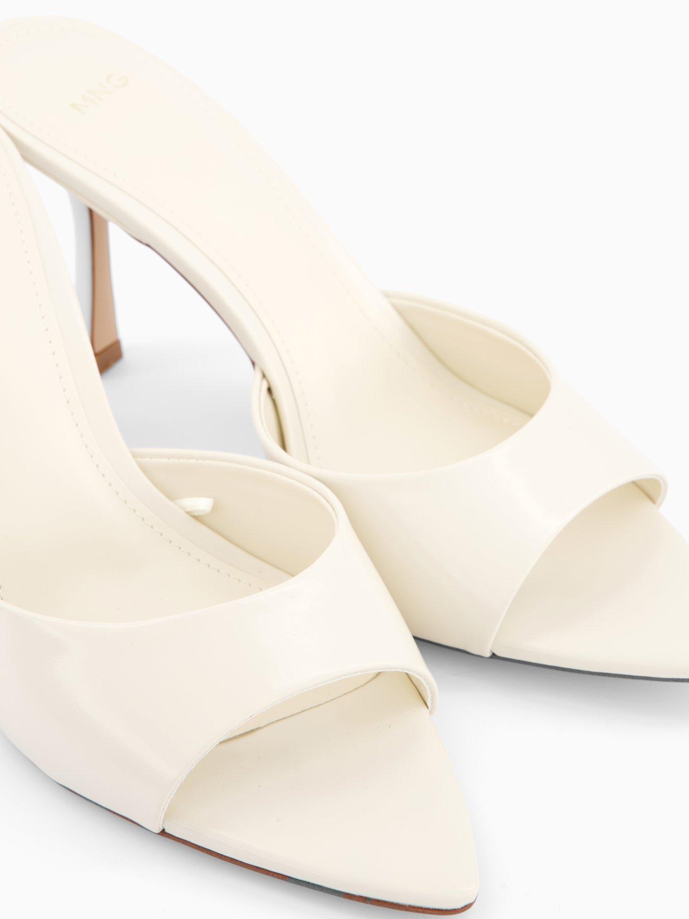 Image 5 of 7 of Mango Pointed Heel Sandals - White