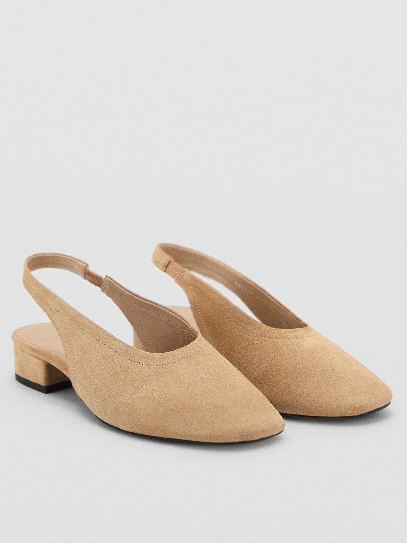 undefined Suede Heeled Shoes - Beige