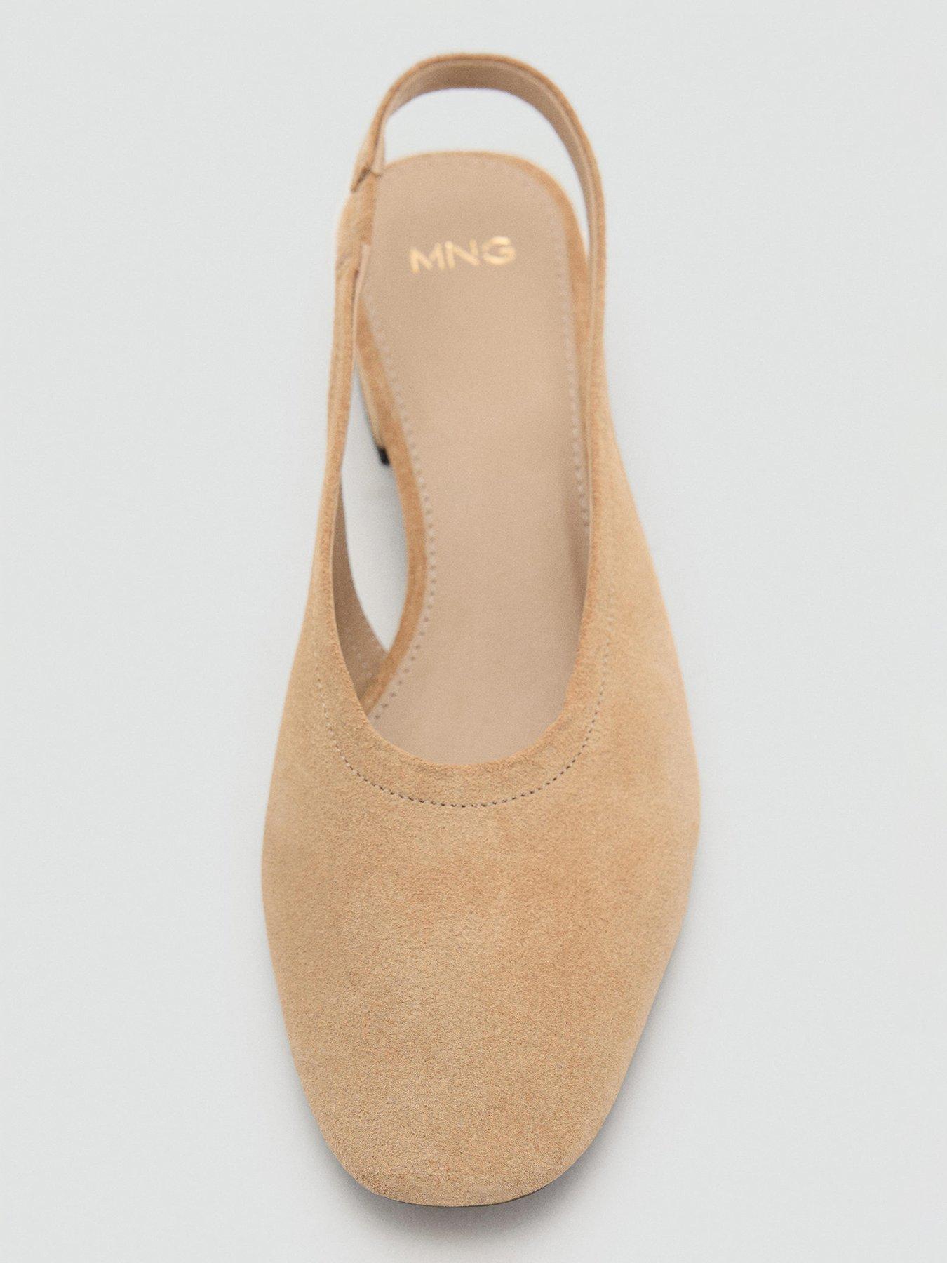 Image 3 of 7 of Mango Suede Heeled Shoes - Beige