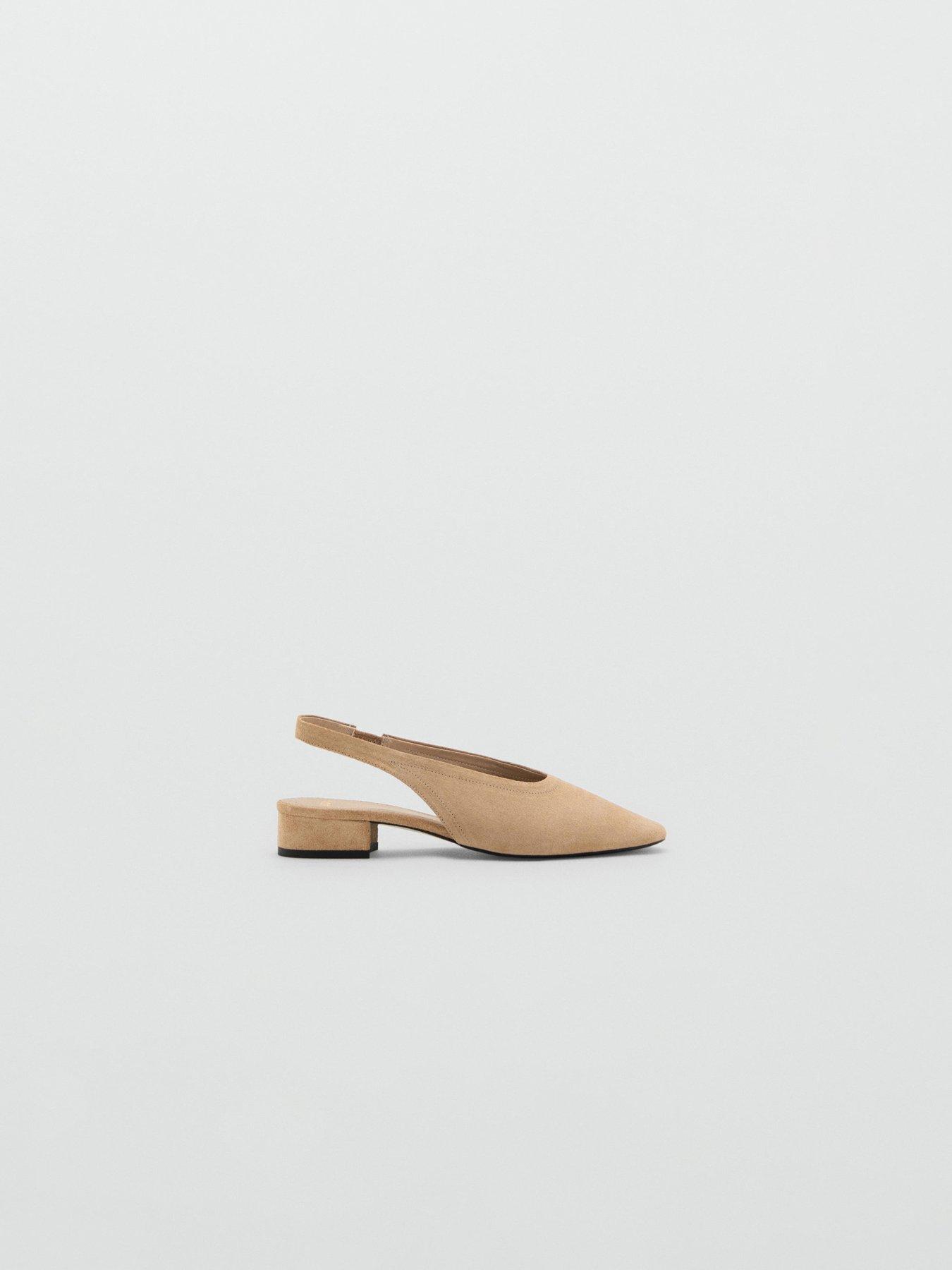 Image 5 of 7 of Mango Suede Heeled Shoes - Beige