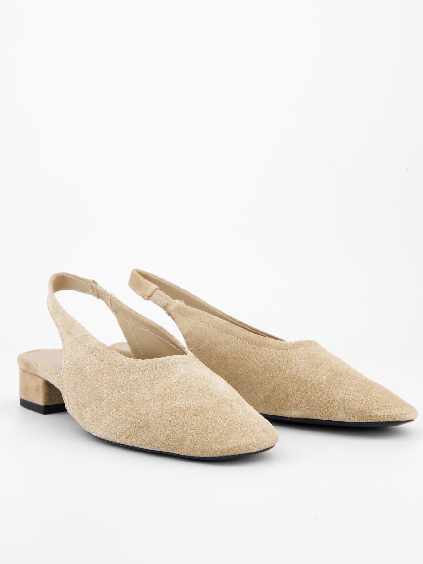 Image 6 of 7 of Mango Suede Heeled Shoes - Beige