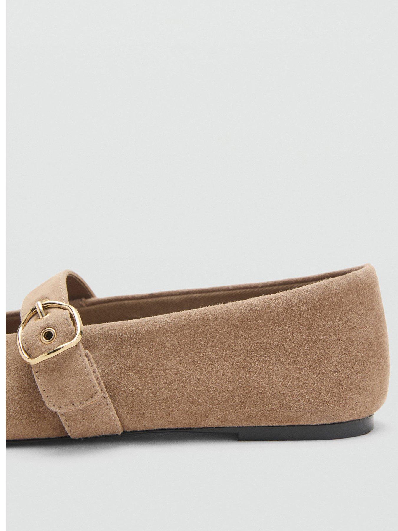 Image 2 of 4 of Mango Suede Leather Ballerina Flat