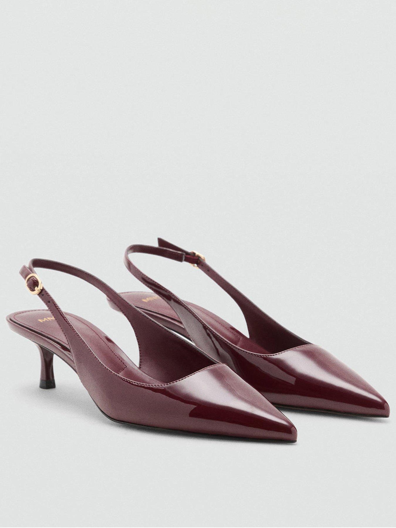 Mango Kitten Heel Patent Leather Shoes