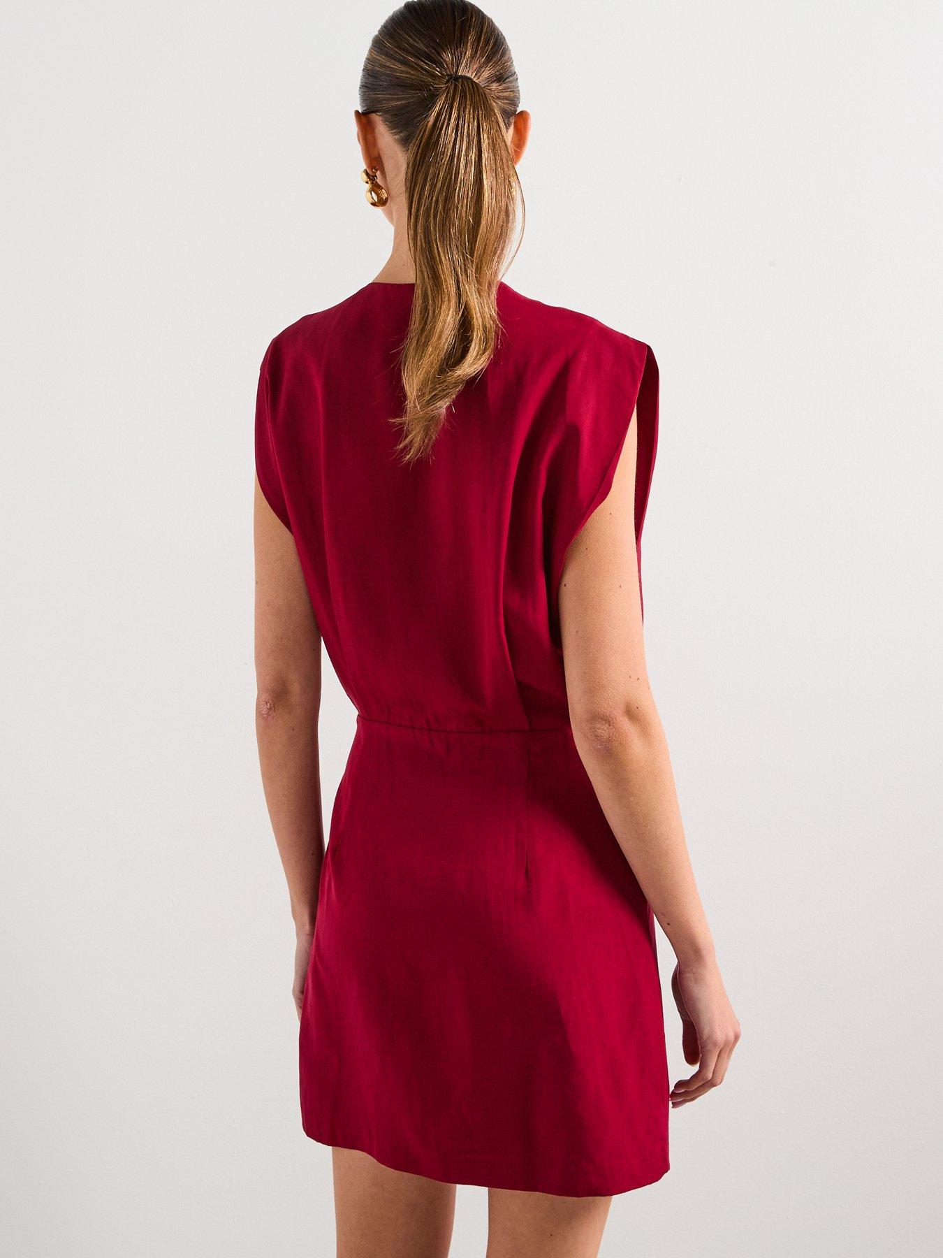 Mango Lyocell Wrap Dress - Red | Very