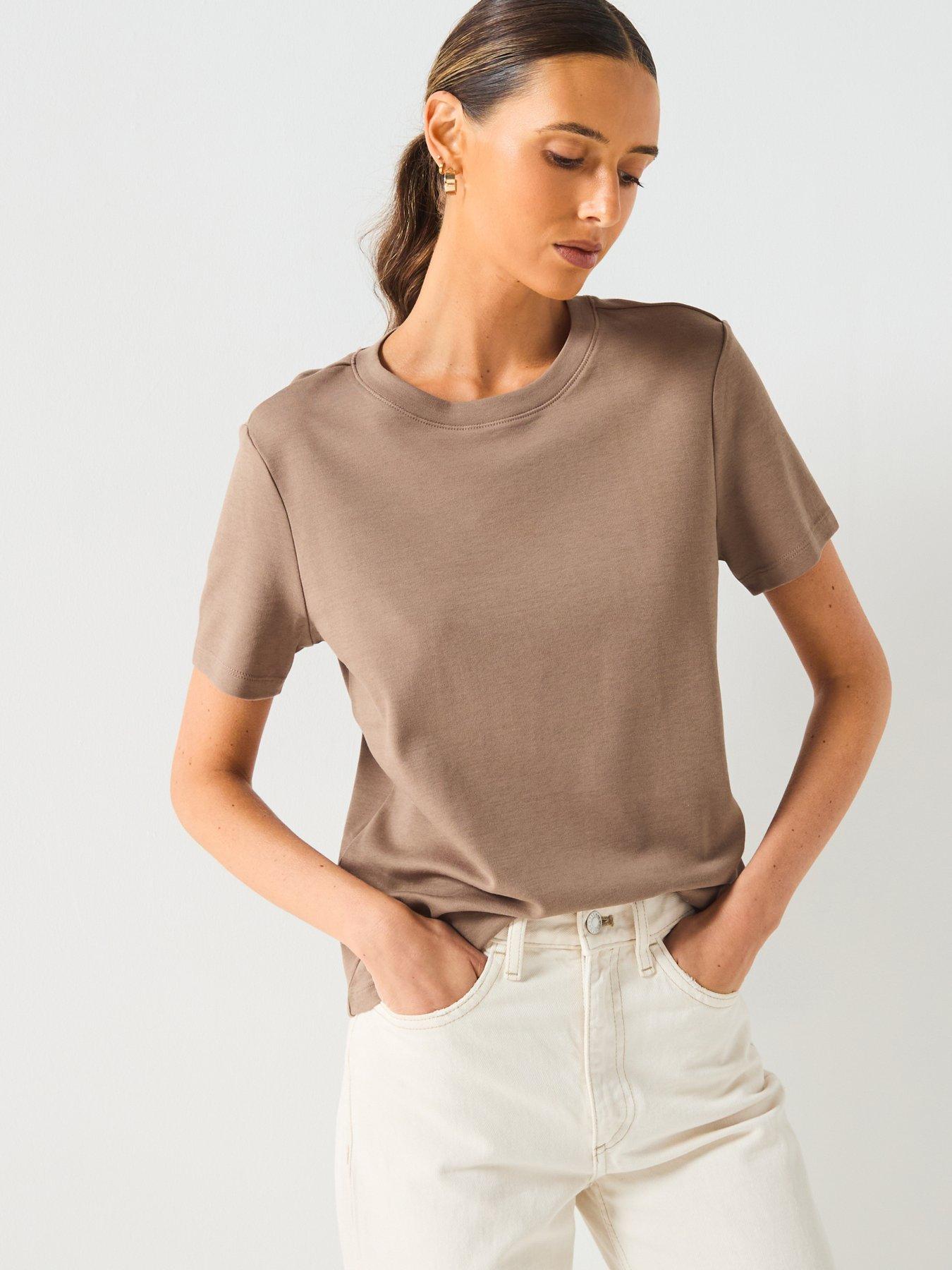 Mango: Cotton Short Sleeve T-Shirt - Grey