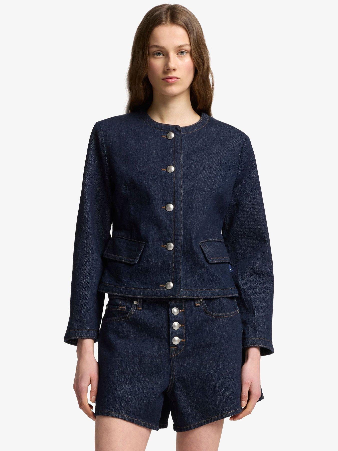 undefined Lady Button Denim Jacket - Blue