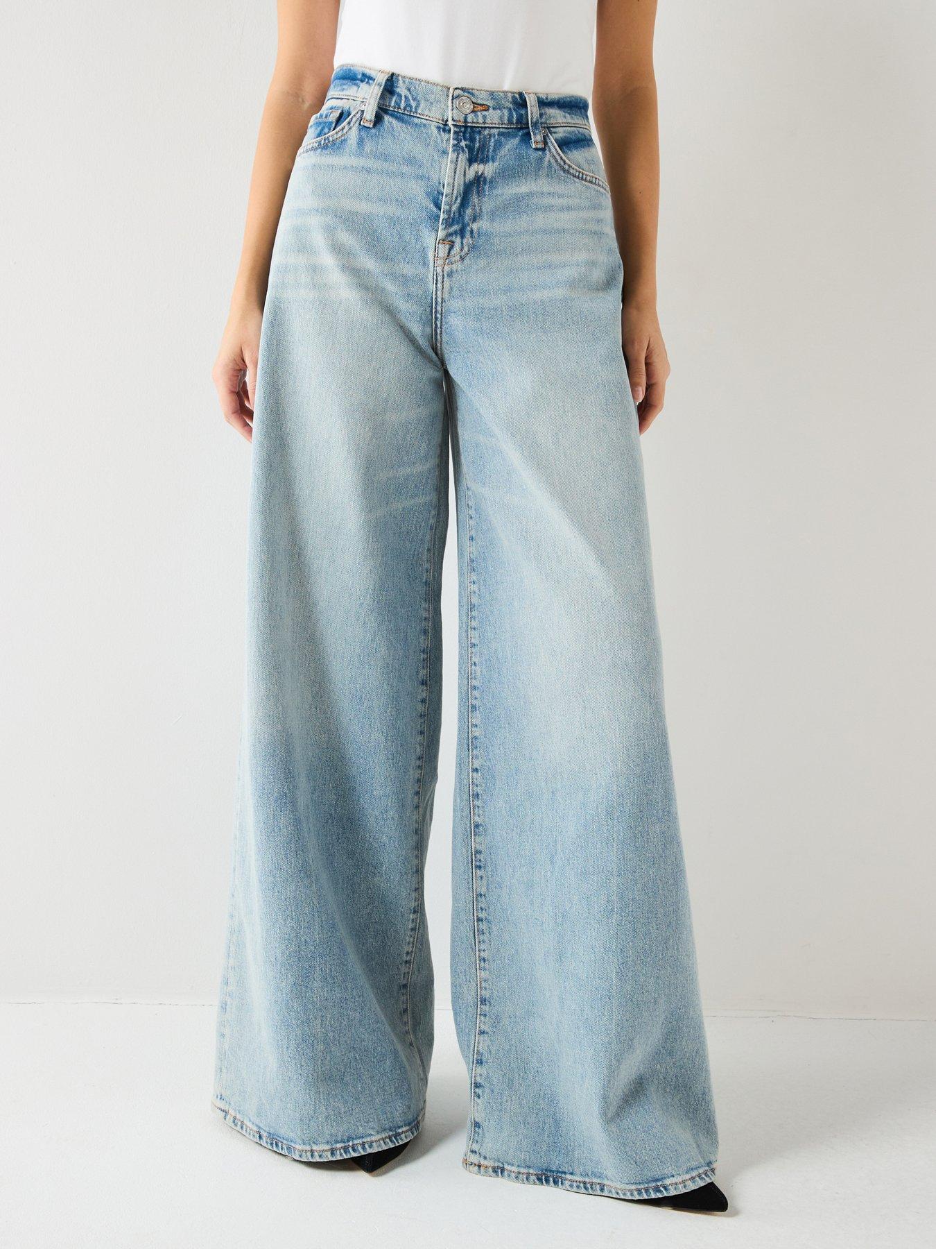Image 1 of 6 of 7 FOR ALL MANKIND Marie Wide Leg Jeans - Light Wash