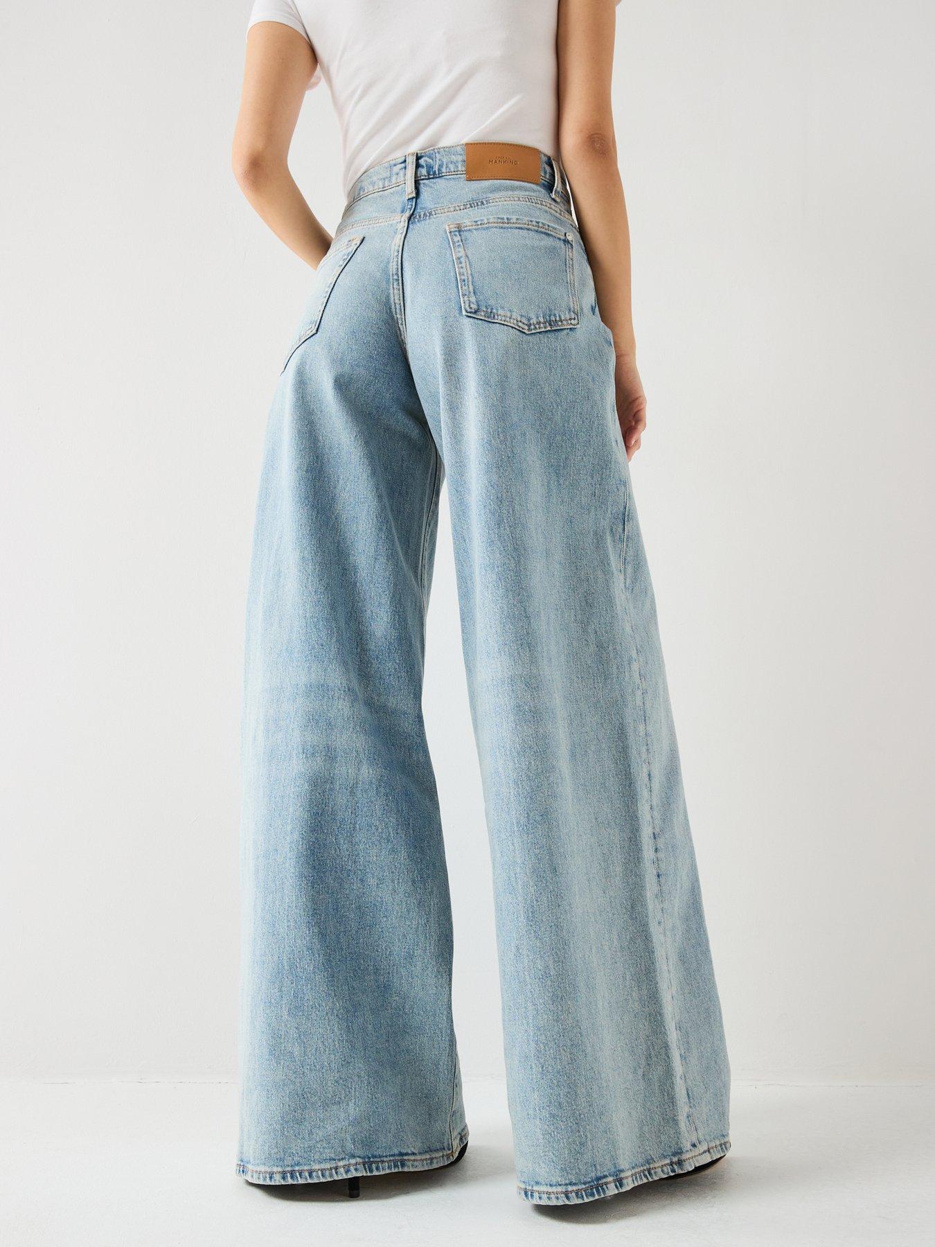 Image 2 of 6 of 7 FOR ALL MANKIND Marie Wide Leg Jeans - Light Wash
