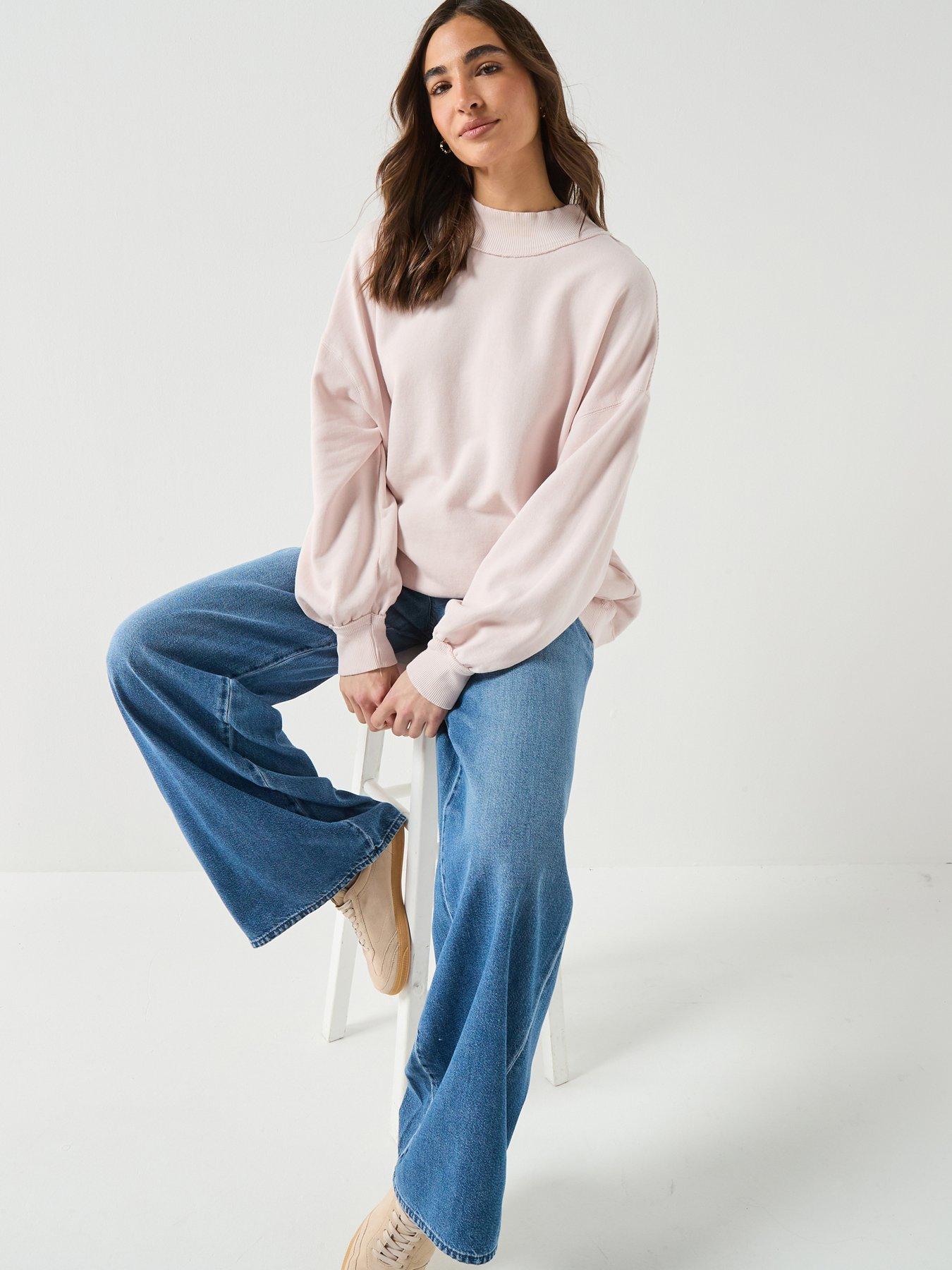 Image 1 of 6 of 7 FOR ALL MANKIND Pull On Wide Leg Jeans - Mid Wash