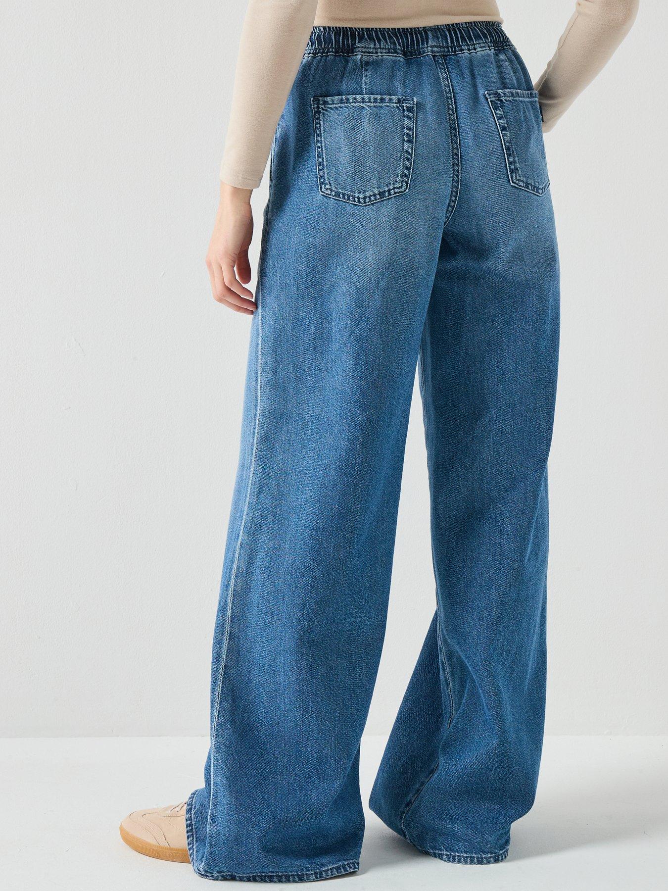 Image 2 of 6 of 7 FOR ALL MANKIND Pull On Wide Leg Jeans - Mid Wash