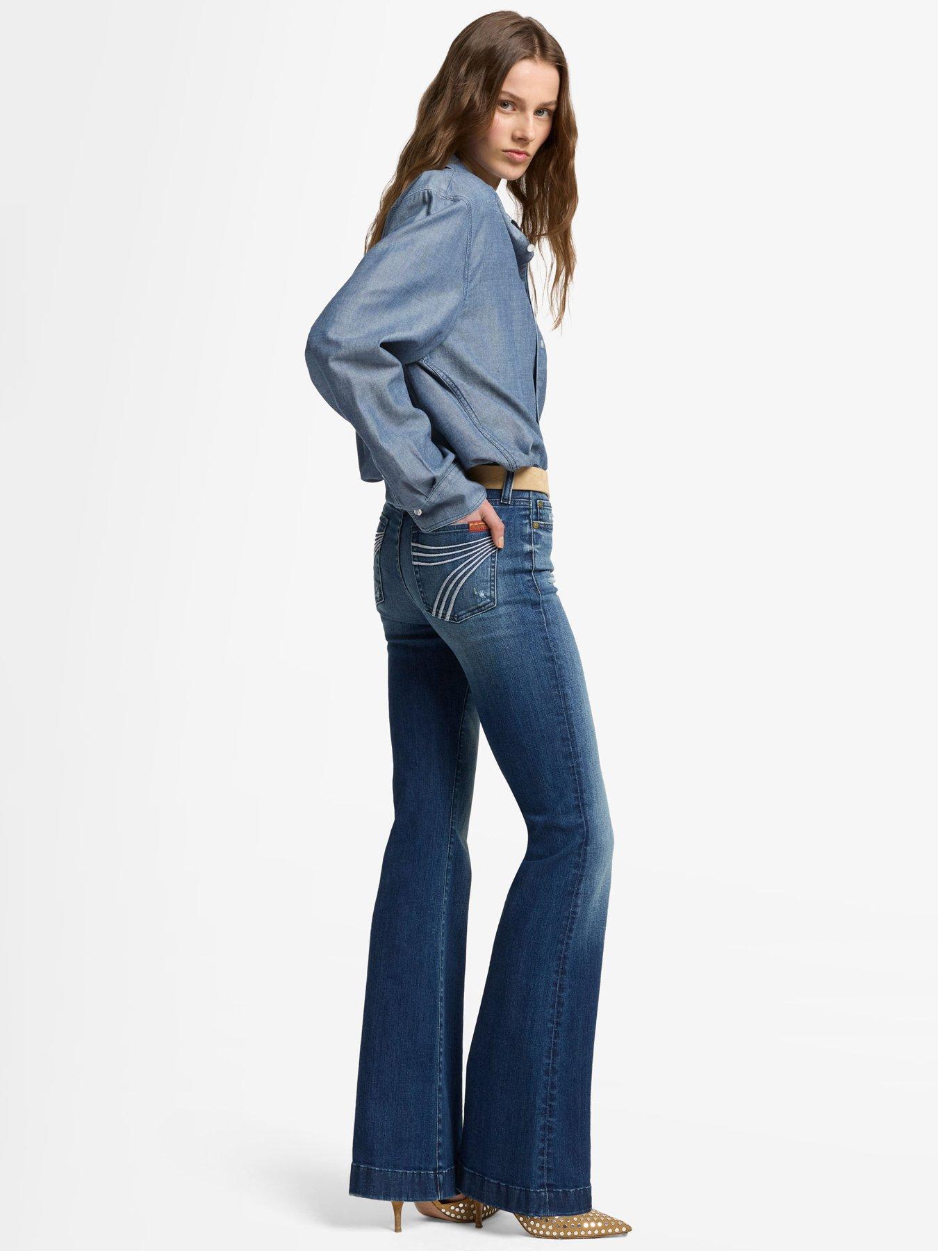 Image 6 of 6 of 7 FOR ALL MANKIND Dojo Flare Jeans - Dark Wash