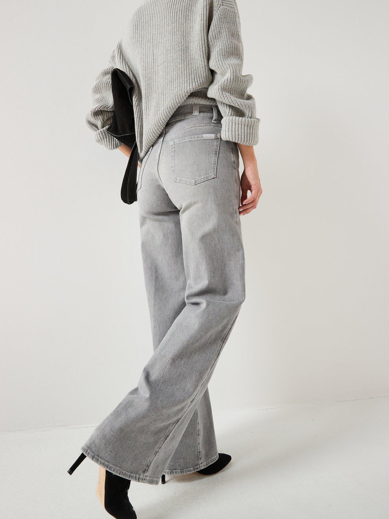 Image 2 of 6 of 7 FOR ALL MANKIND Lotta Wide Leg Jeans - Grey