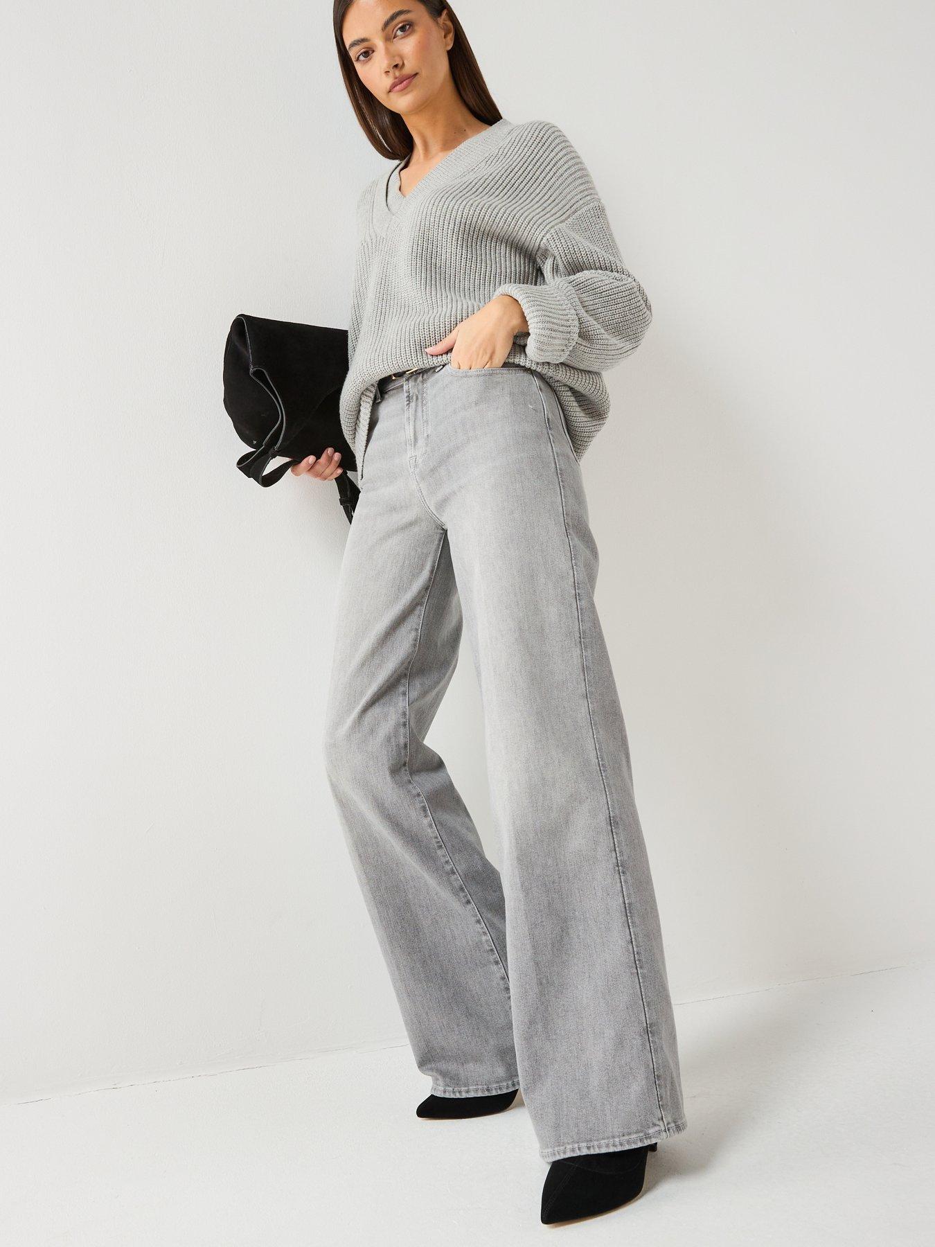 Image 3 of 6 of 7 FOR ALL MANKIND Lotta Wide Leg Jeans - Grey