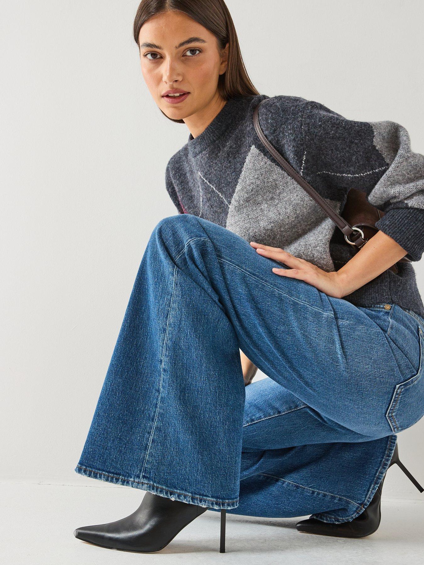 Image 4 of 6 of 7 FOR ALL MANKIND Spencer Flare Jeans - Dark Wash