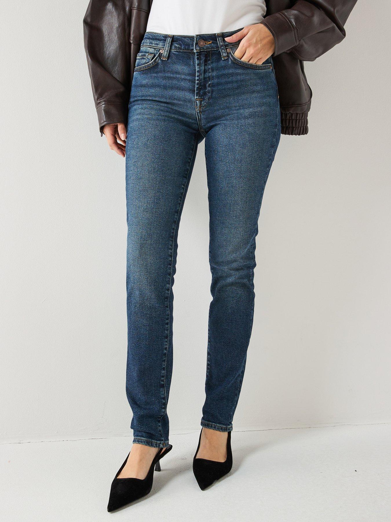 Image 1 of 6 of 7 FOR ALL MANKIND Roxanne Straight Jeans - Dark Wash