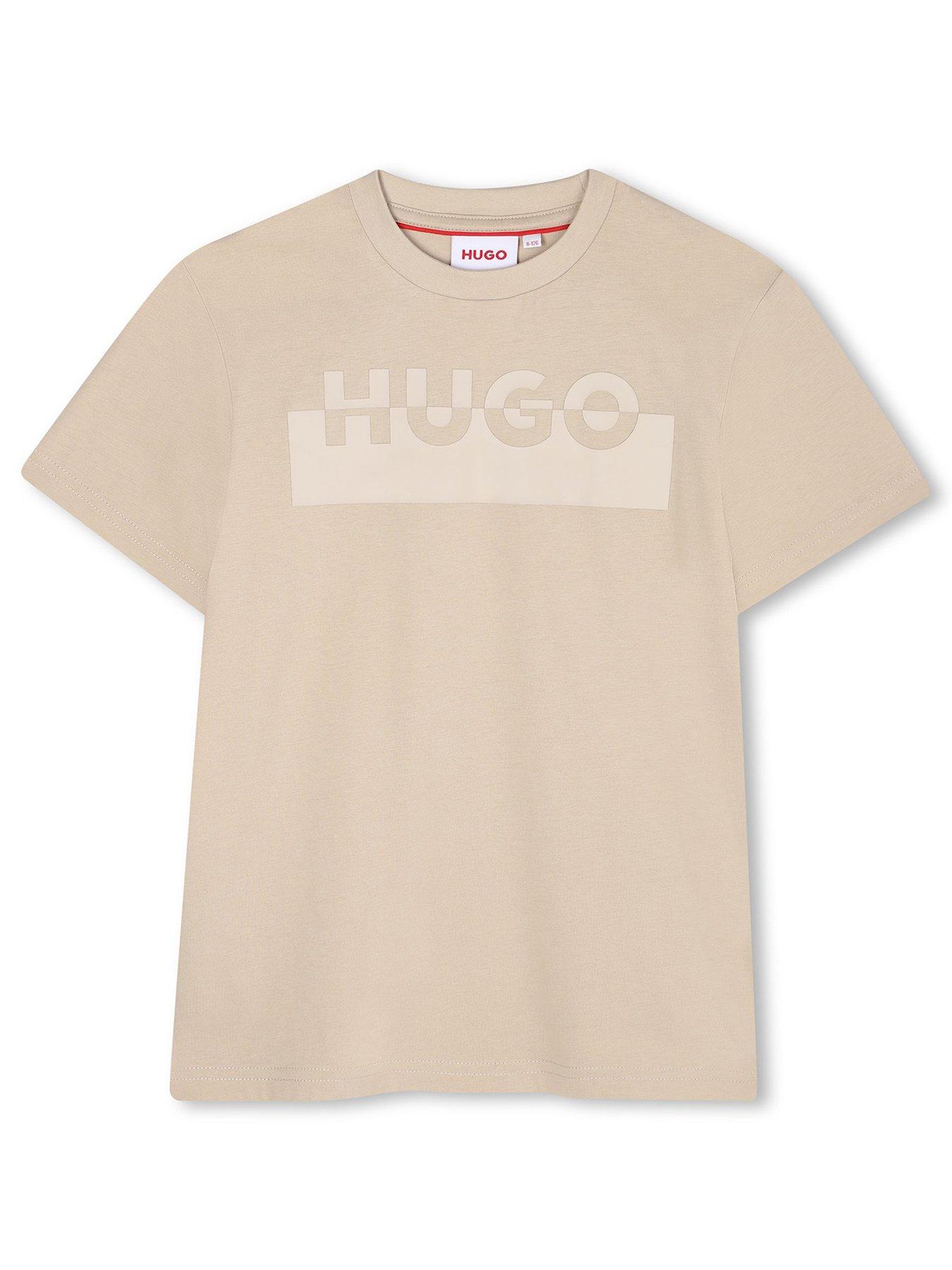 HUGO Boys Logo T-Shirt - Beige