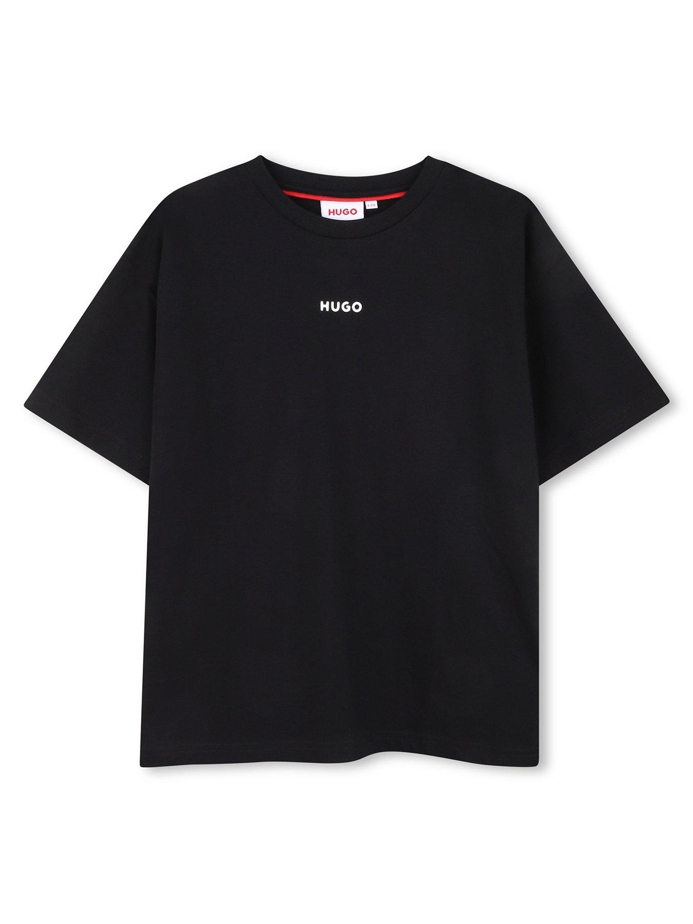 HUGO: Boys Small Logo T-Shirt - Black