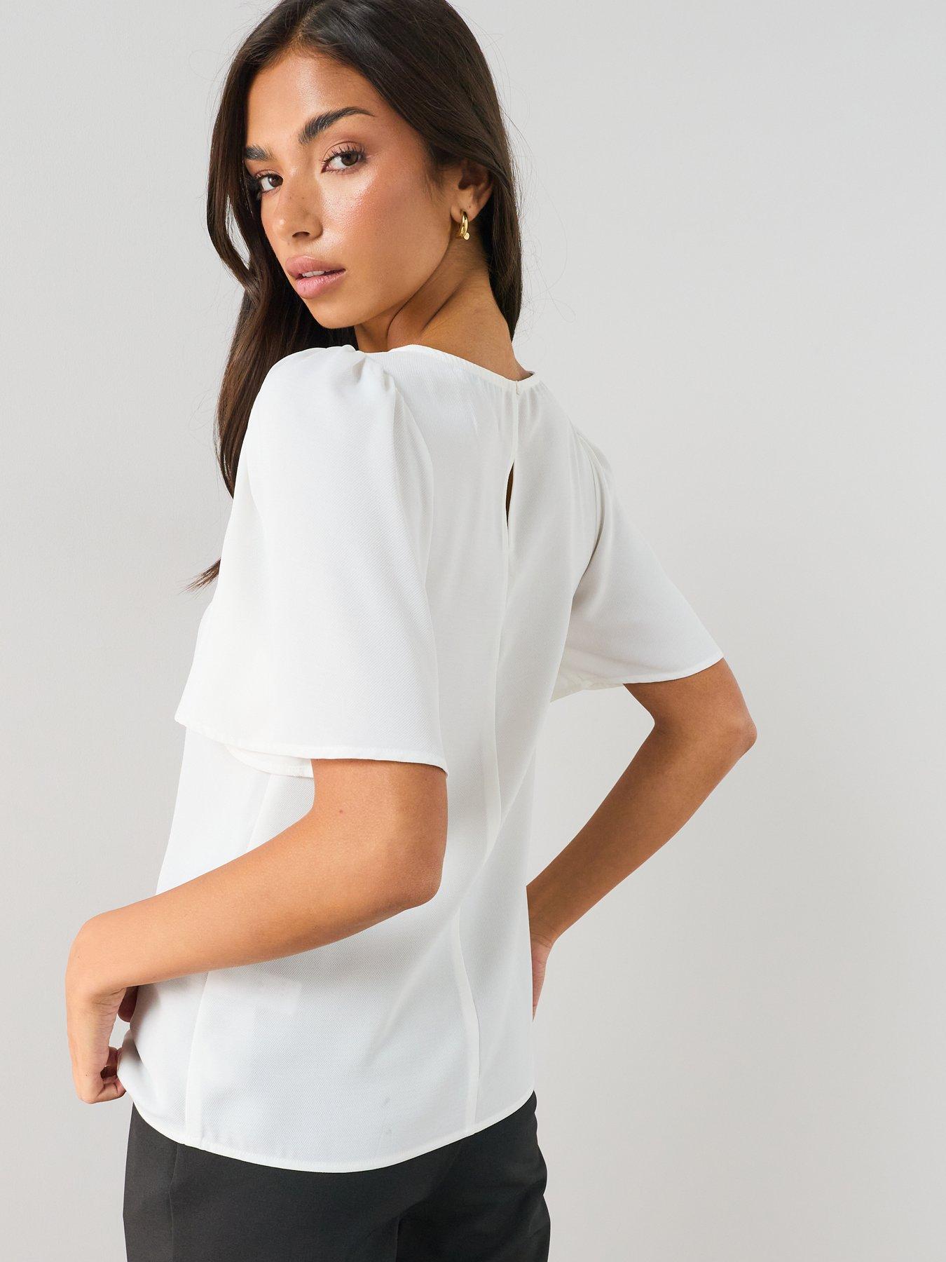 Image 2 of 7 of The Very Collection Tiered Sleeve Blouse - White
