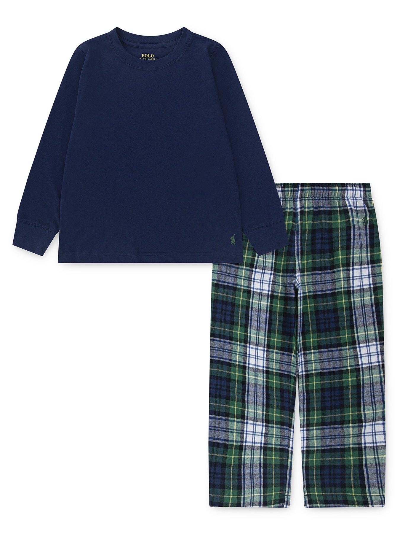 Polo Ralph Lauren Boys Long Sleeve T-Shirt And Woven Pant Pyjama Set - Multi