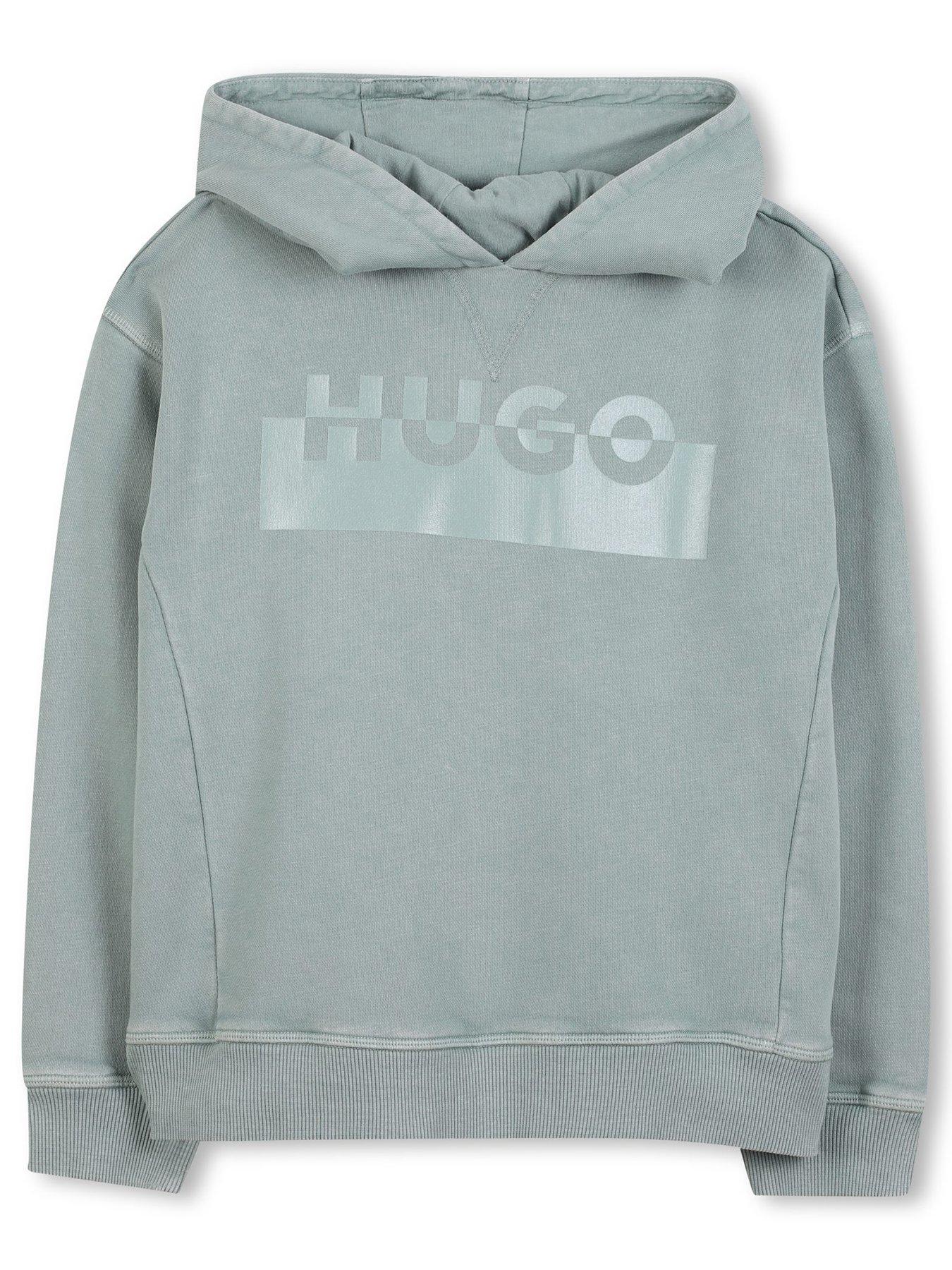 HUGO: Boys Logo Hoodie - Blue