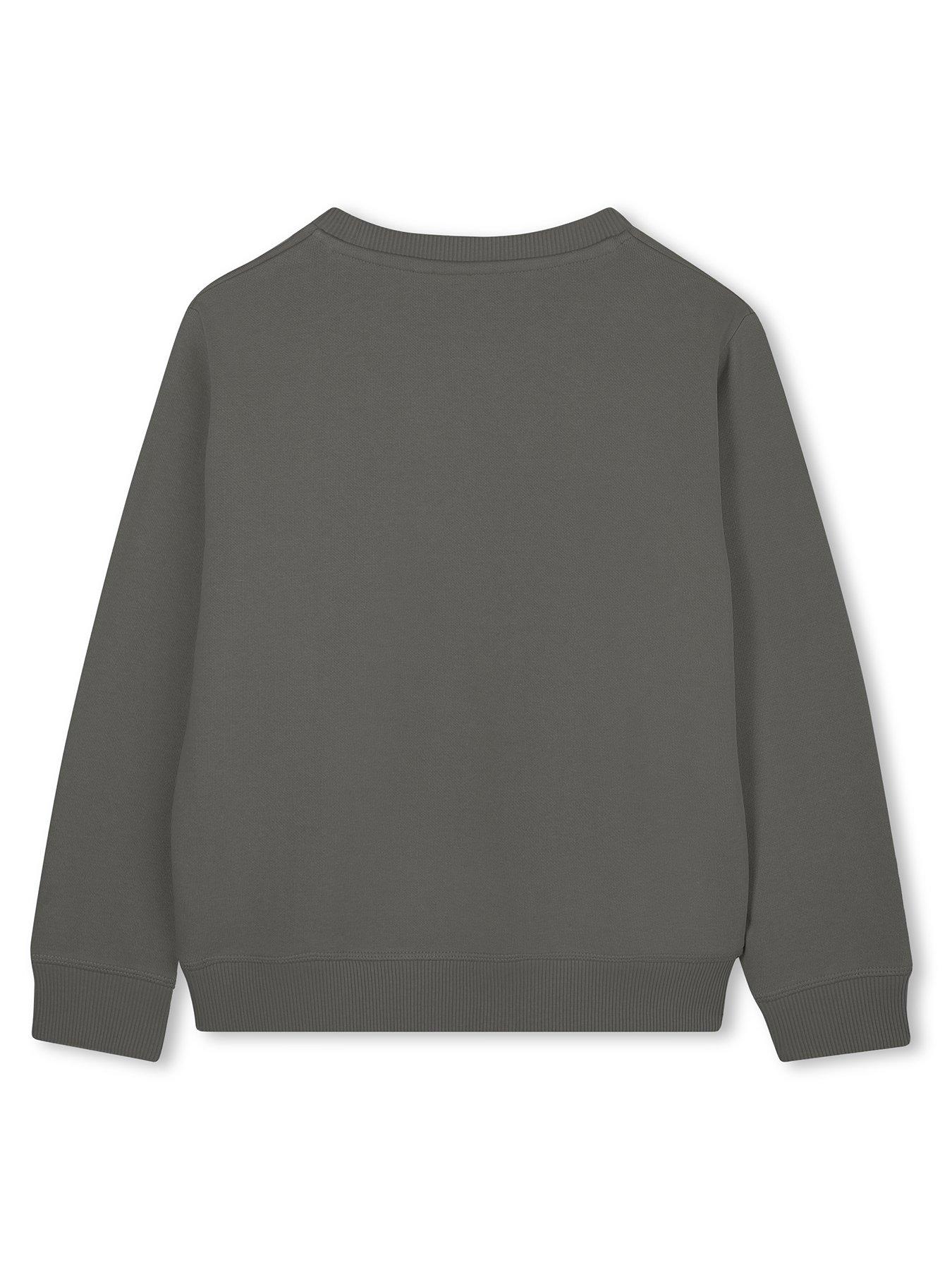 Image 2 of 3 of HUGO Boys Small Logo Sweatshirt - Khaki