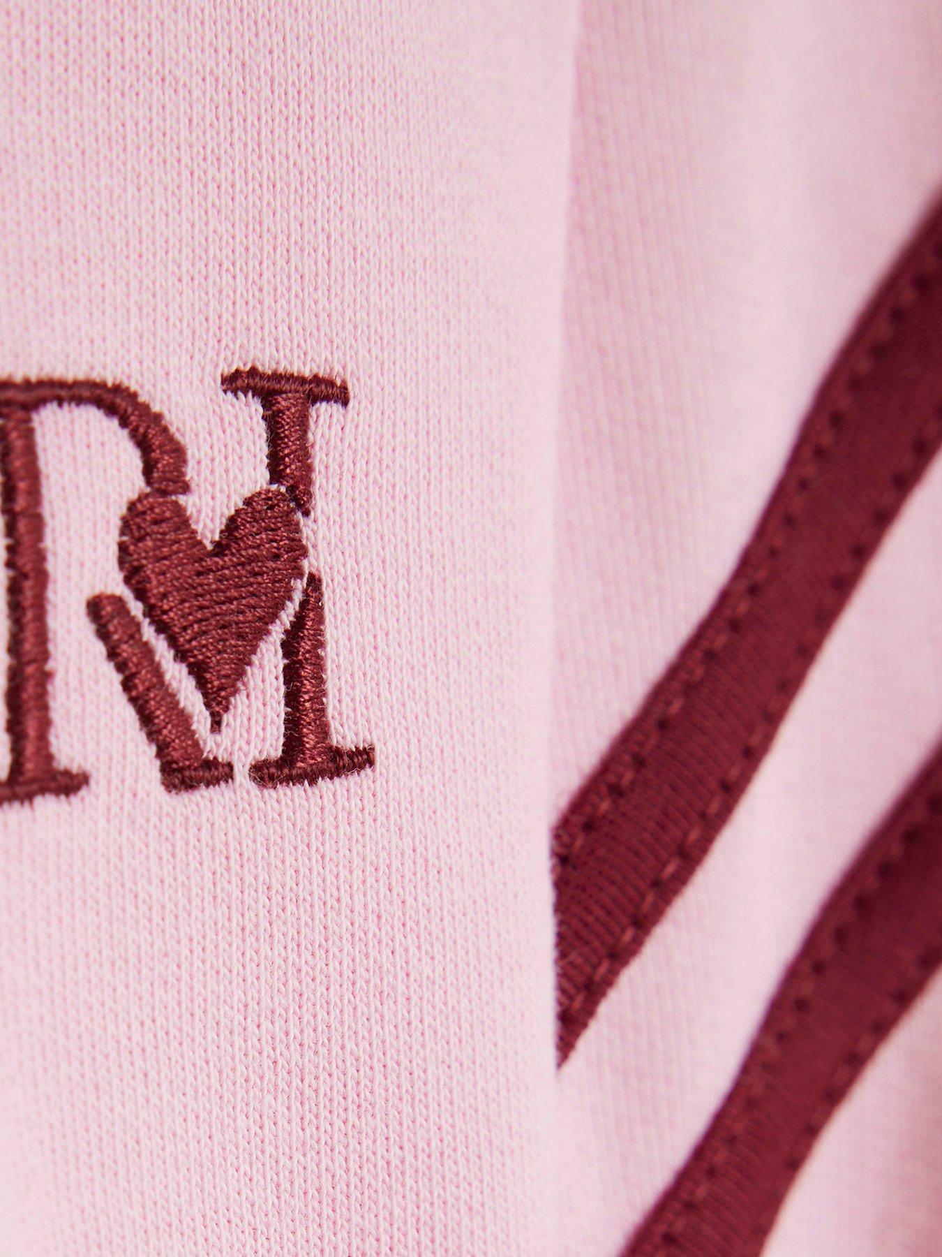 Image 4 of 4 of River Island Mini Girls Striped Polo Shirt Dress - Pink