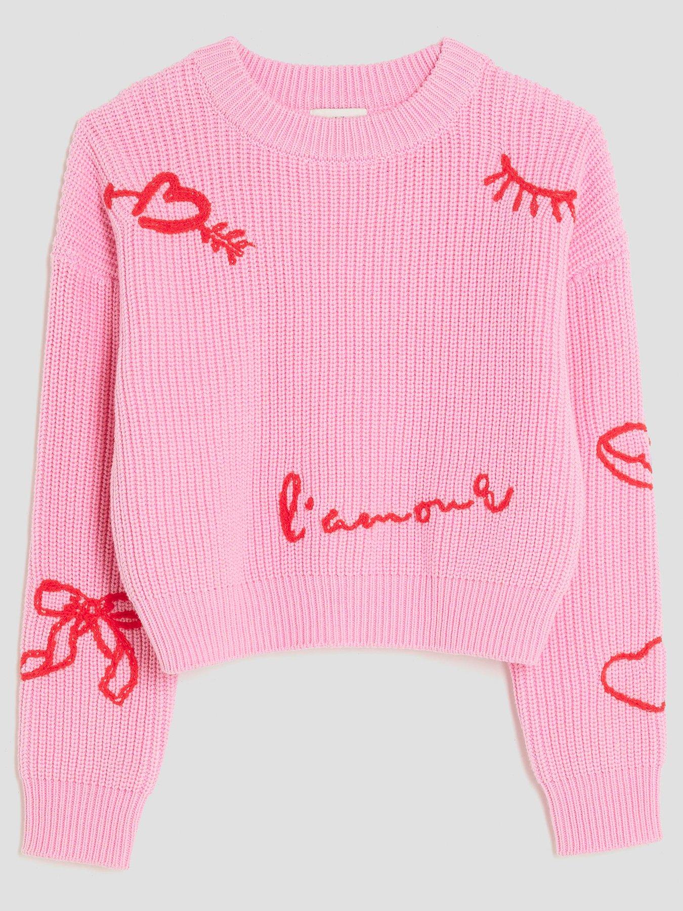 undefined Older Girls Graffiti Jumper - Pink