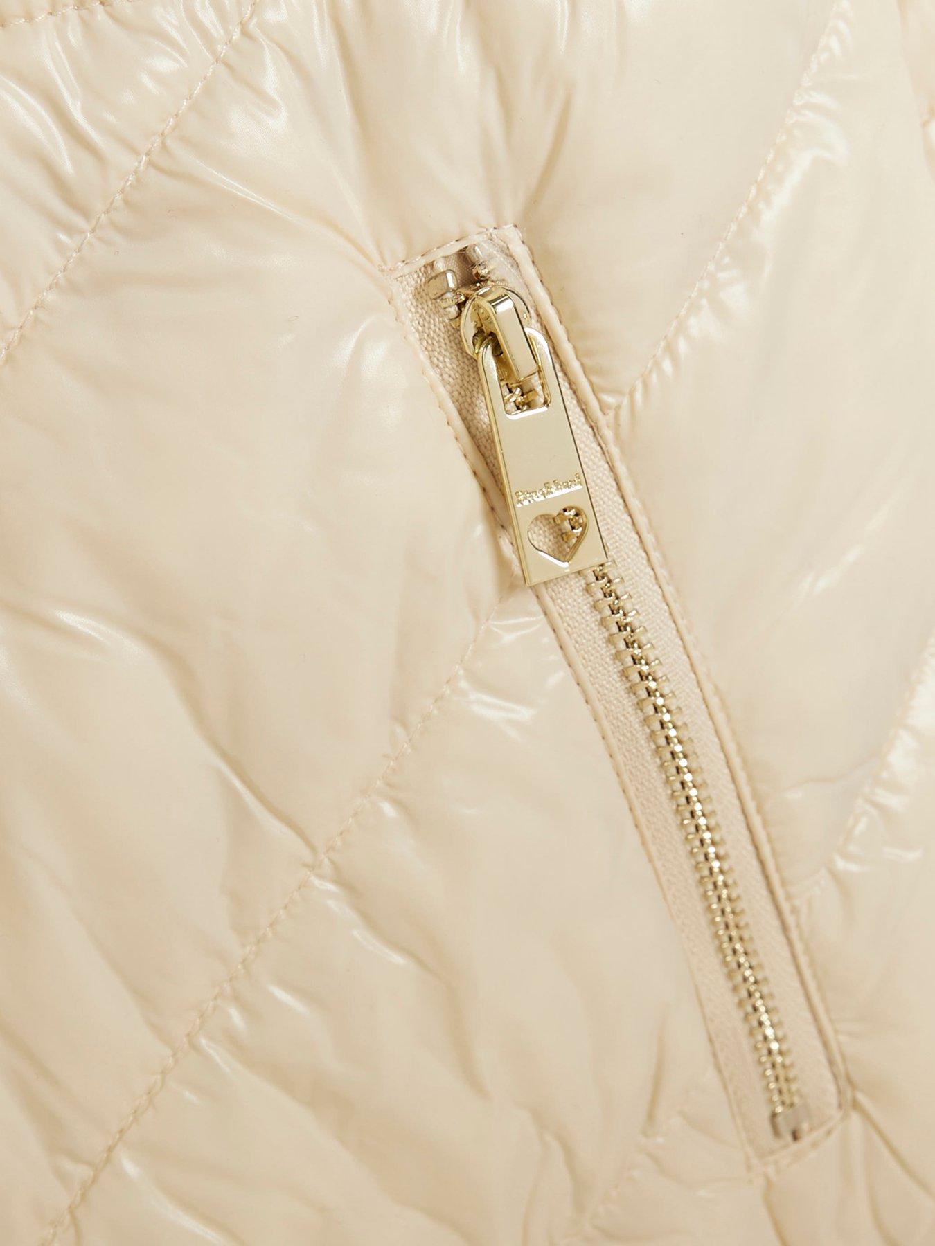 Image 4 of 5 of River Island Older Girls Hooded Padded Coat - Cream