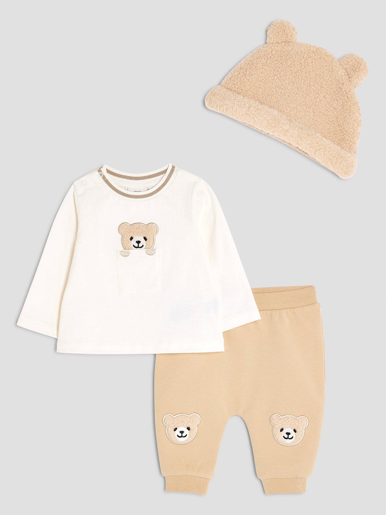 undefined Boys Borg Bear Hat Set - Beige
